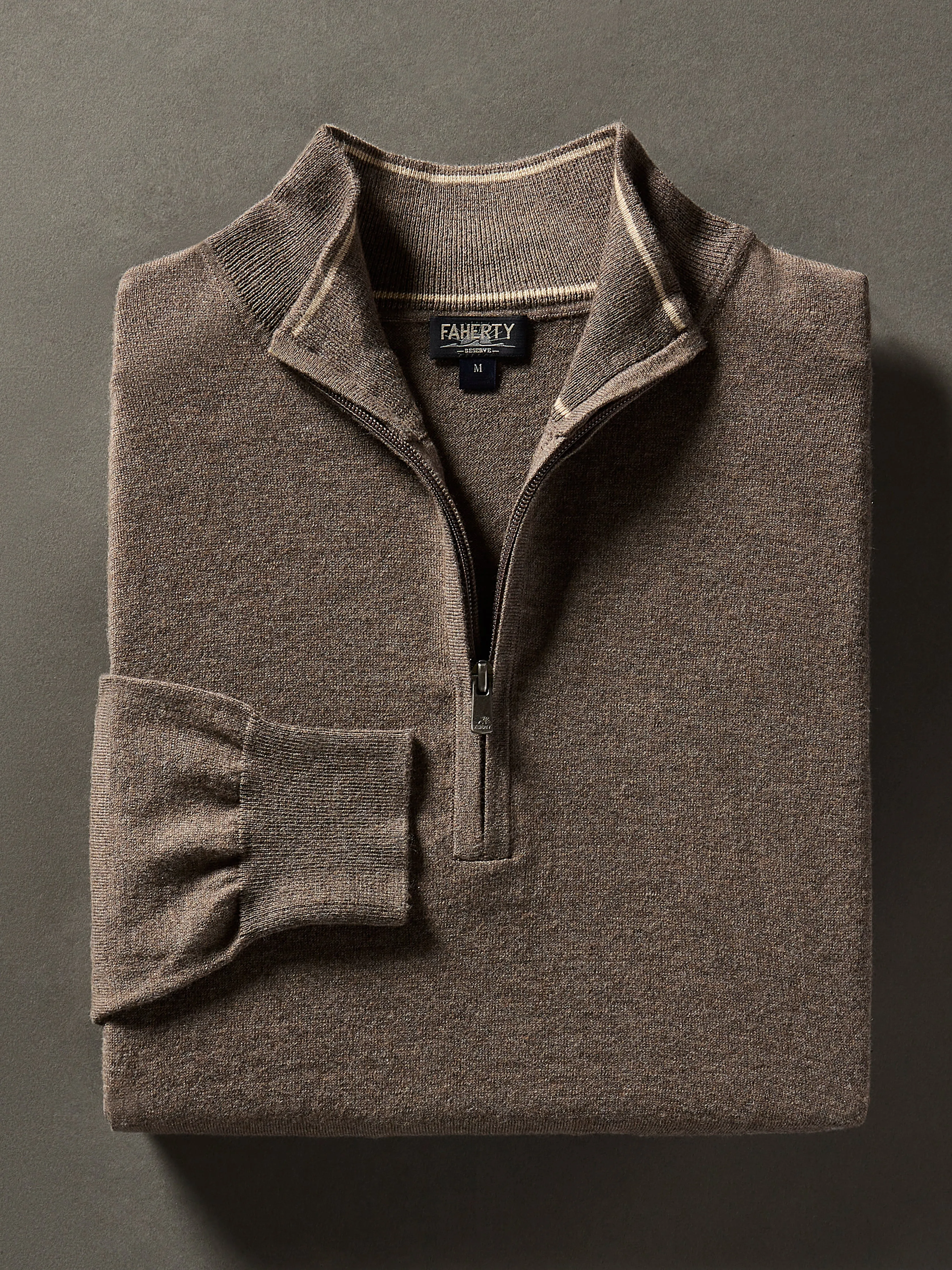 Movement™ Quarter Zip Sweater - Walnut Creek Heather sold by Faherty