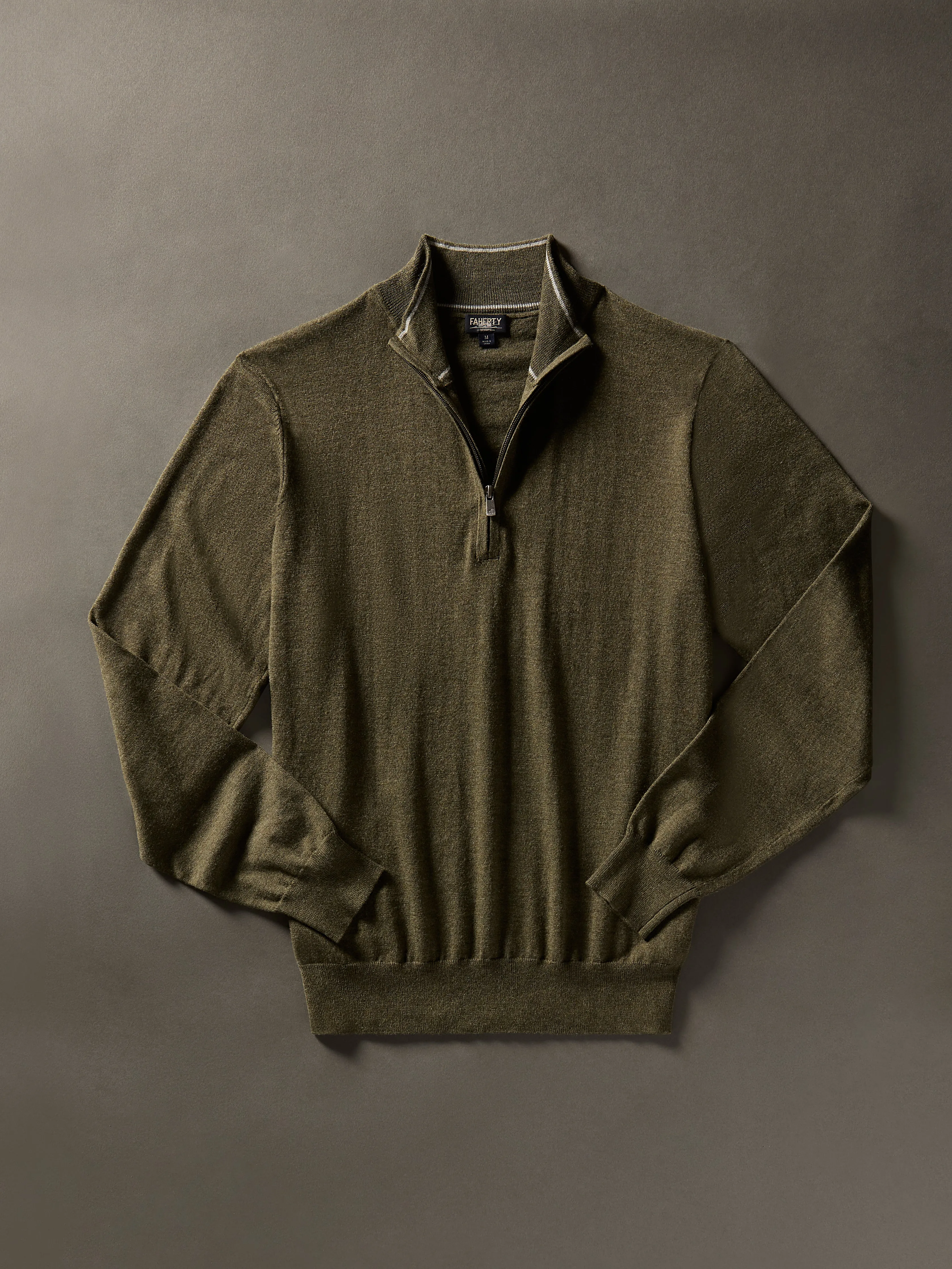 Movement™ Quarter Zip Sweater - Olive Ridge Heather sold by Faherty product image thumbnail 2