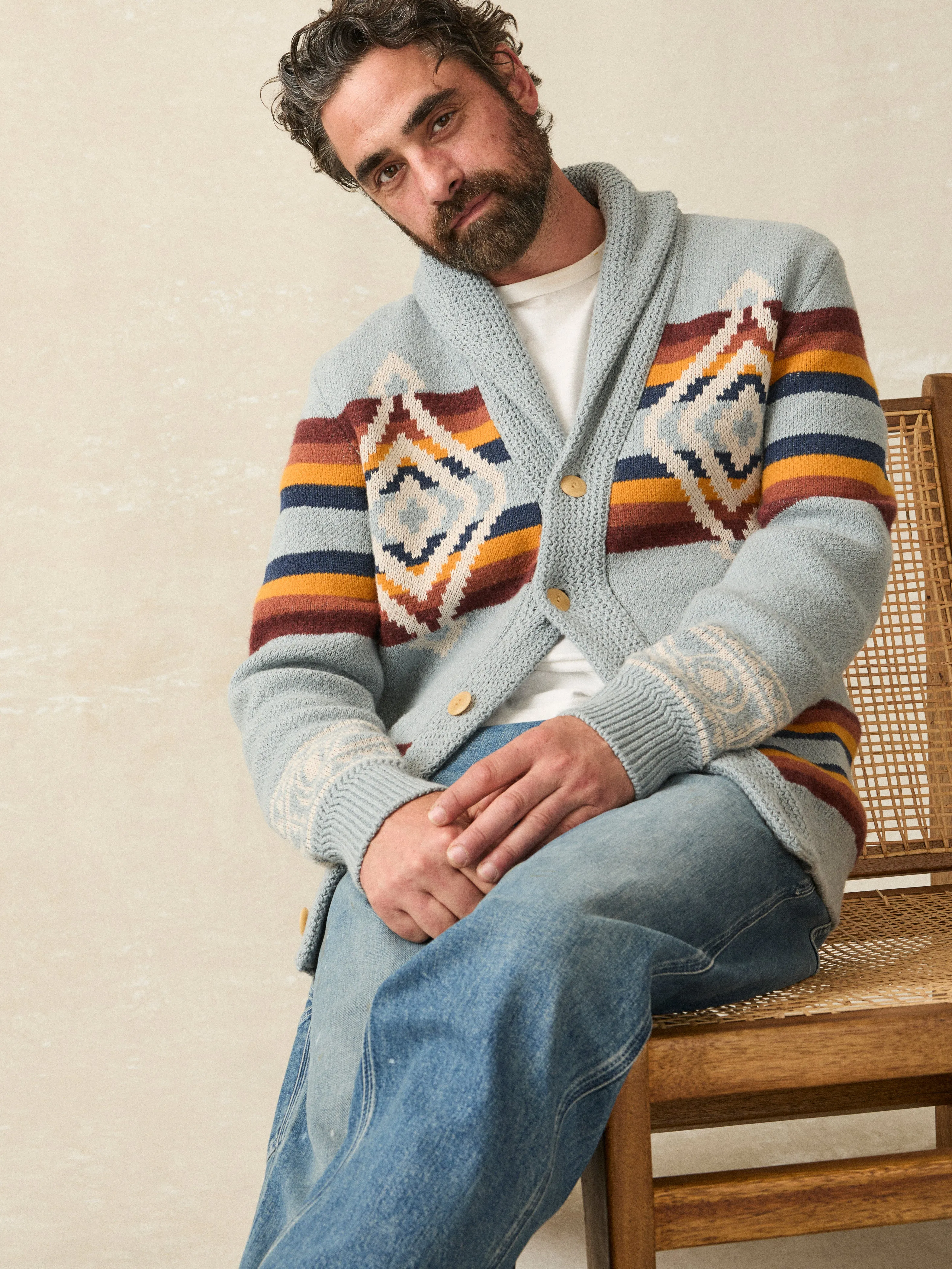 Steven Paul Judd Cardigan Sweater - Mountain River Ombre sold by Faherty product image thumbnail 3