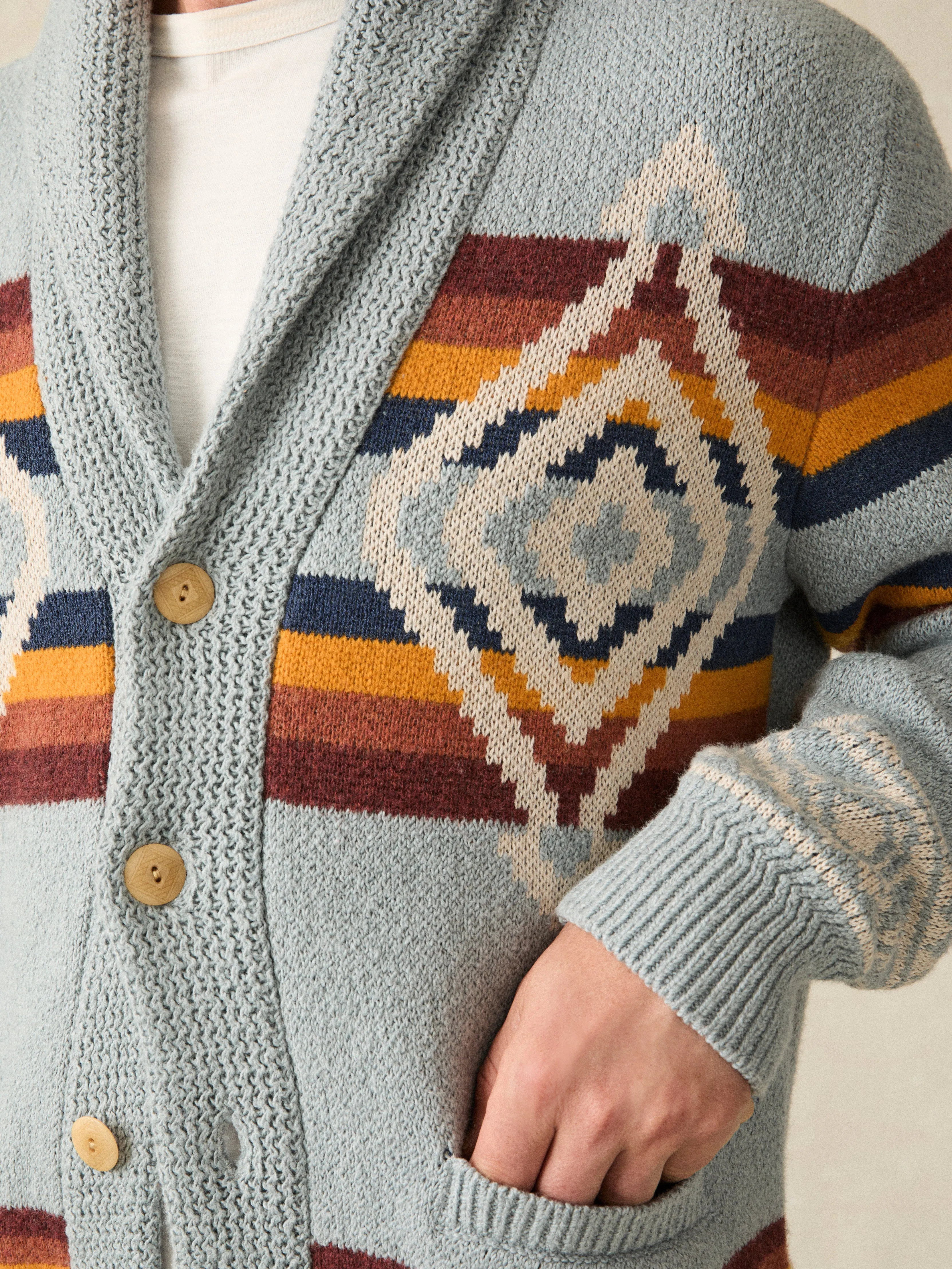 Steven Paul Judd Cardigan Sweater - Mountain River Ombre sold by Faherty product image thumbnail 4