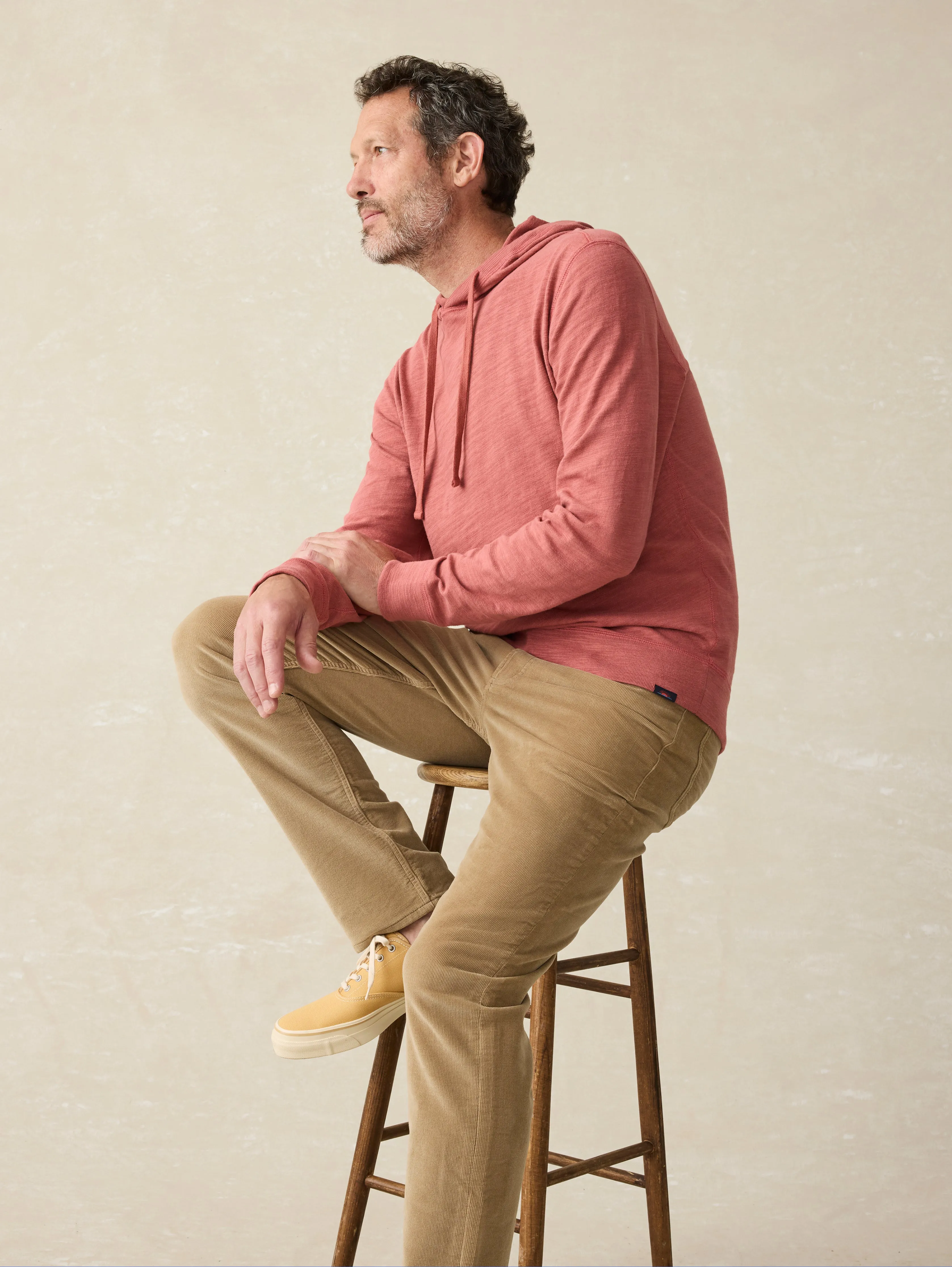 Sunwashed Slub Hoodie - Fall Red sold by Faherty product image thumbnail 3