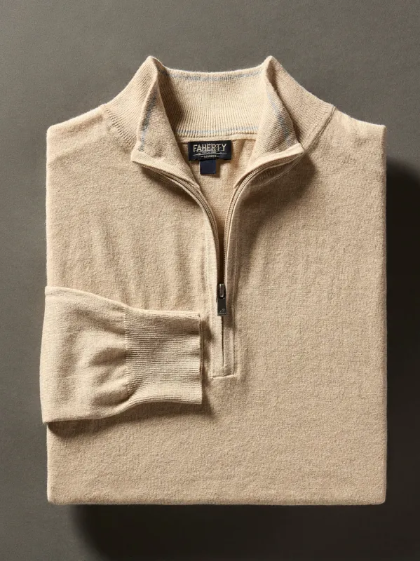 Movement™ Quarter Zip Sweater (Tall) - Soft Dune Heather sold by Faherty