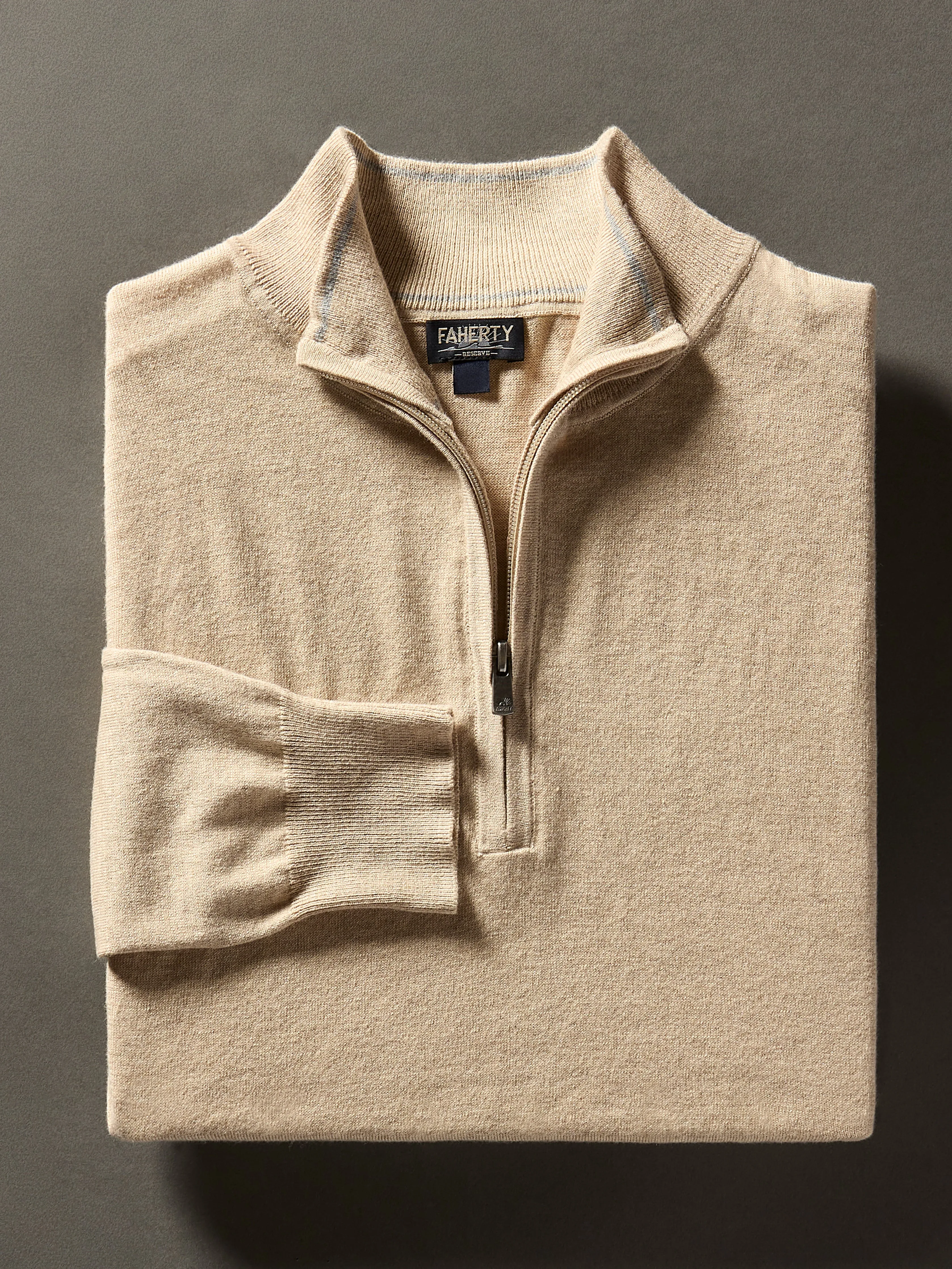 Movement™ Quarter Zip Sweater (Tall) - Soft Dune Heather sold by Faherty