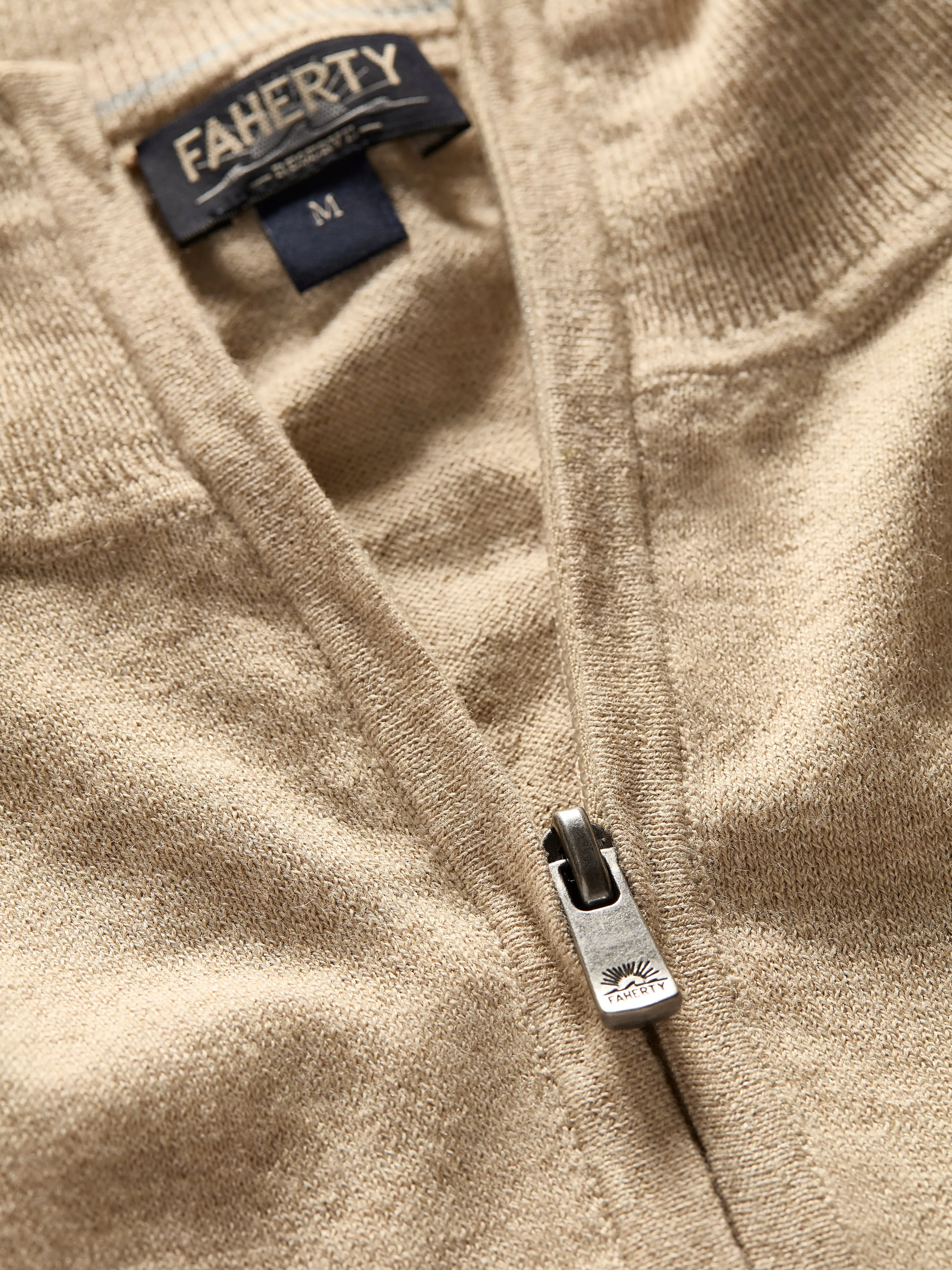 Movement™ Quarter Zip Sweater (Tall) - Soft Dune Heather sold by Faherty product image thumbnail 4