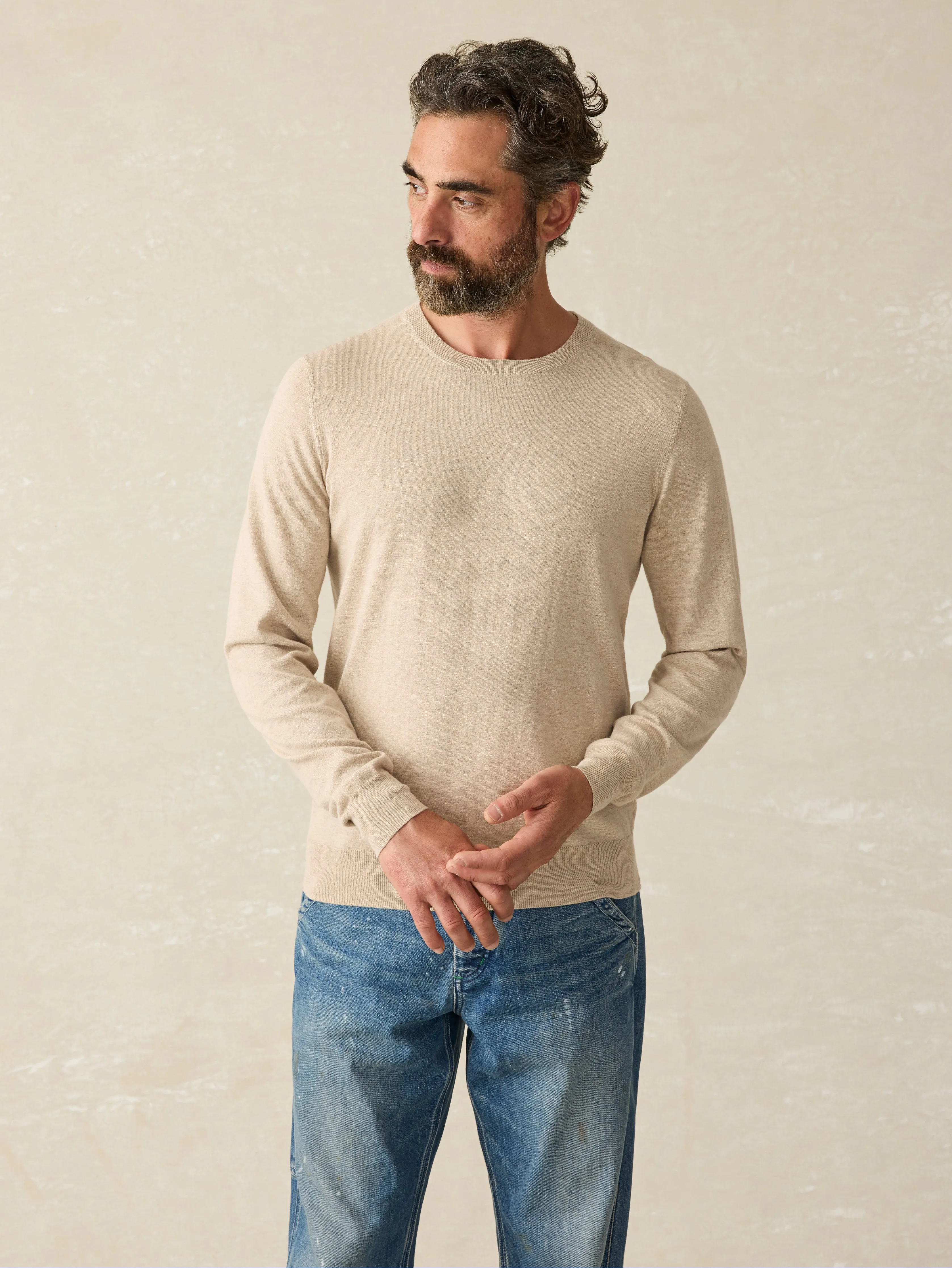 Movement™ Crewneck Sweater (Tall) - Soft Dune Heather sold by Faherty product image thumbnail 2