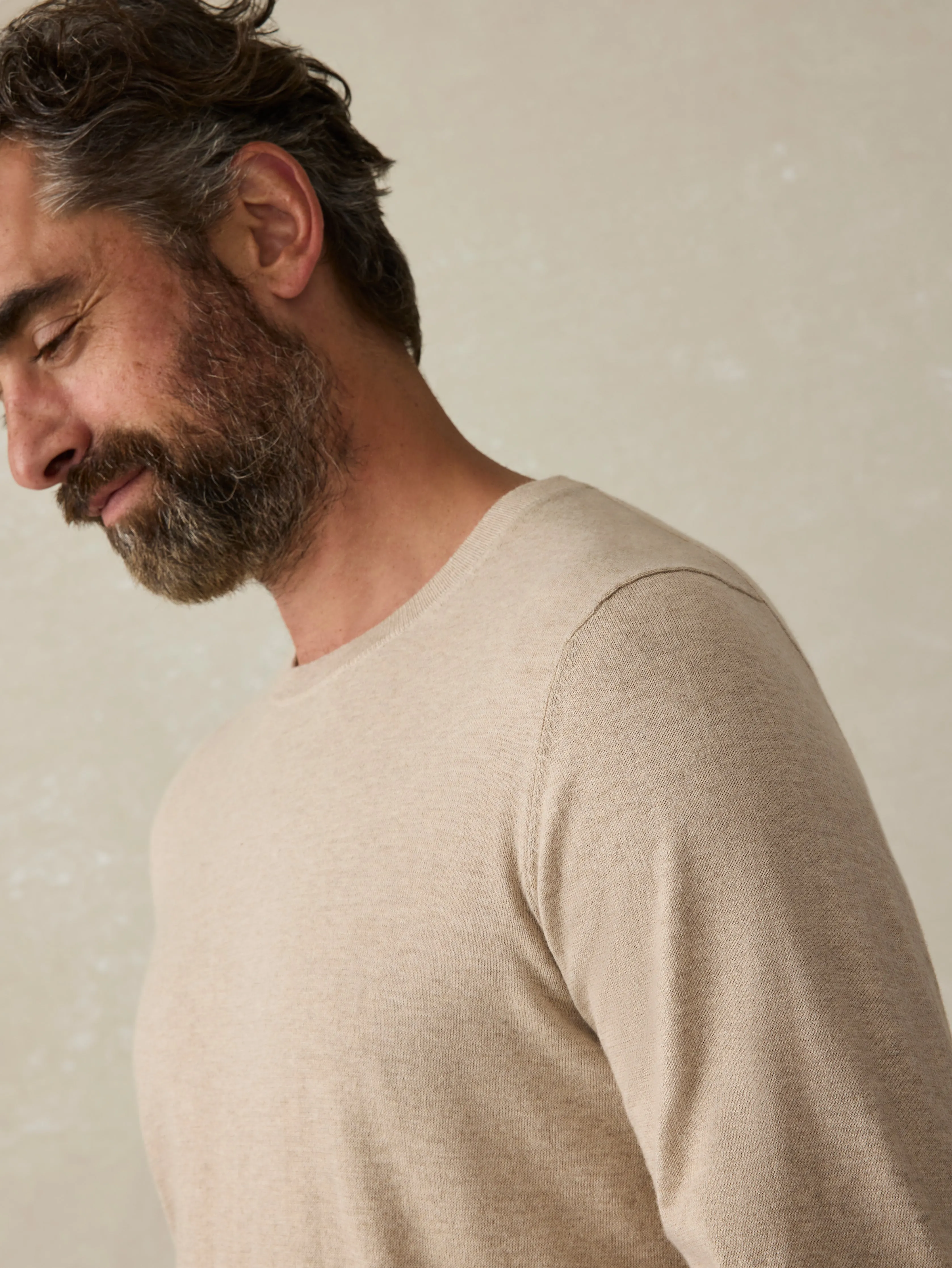 Movement™ Crewneck Sweater (Tall) - Soft Dune Heather sold by Faherty product image thumbnail 3