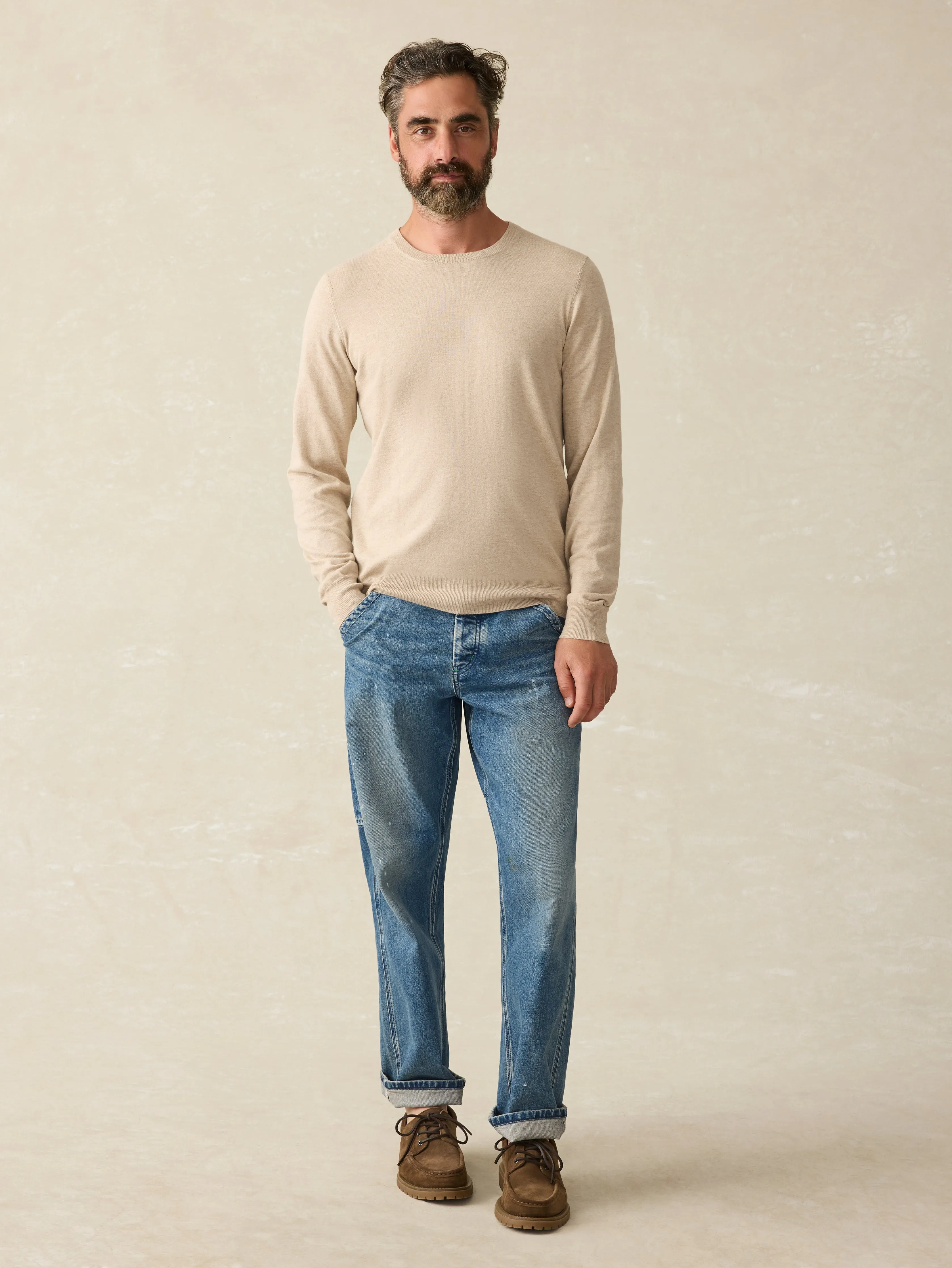 Movement™ Crewneck Sweater (Tall) - Soft Dune Heather sold by Faherty product image thumbnail 5