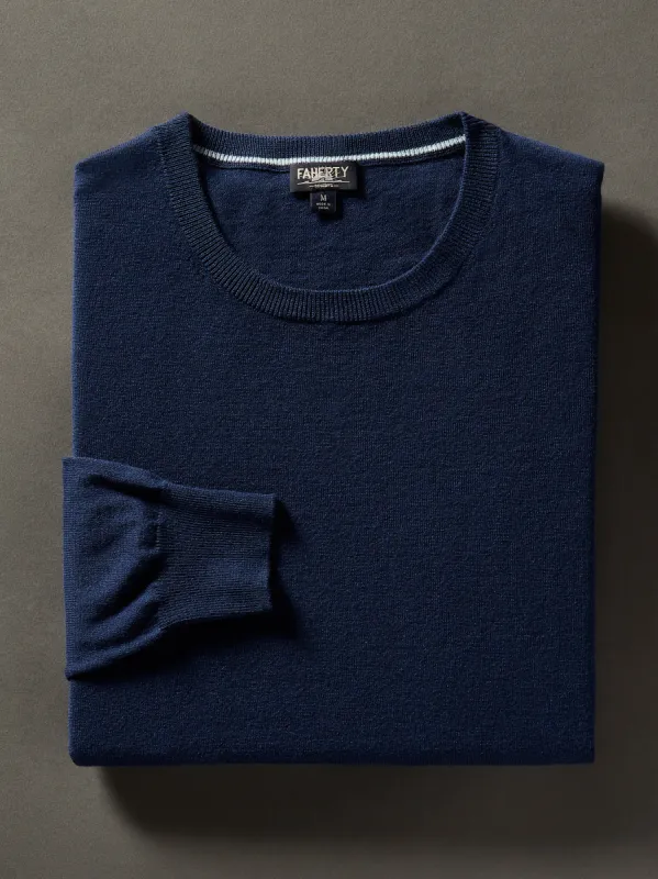 Movement™ Crewneck Sweater (Tall) - Marine Navy Heather sold by Faherty