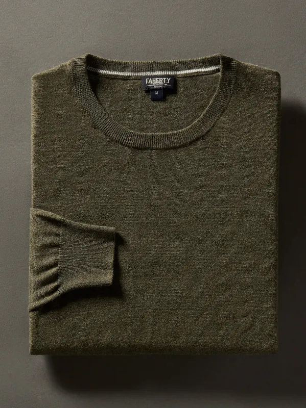 Movement™ Crewneck Sweater (Tall) - Olive Ridge Heather sold by Faherty