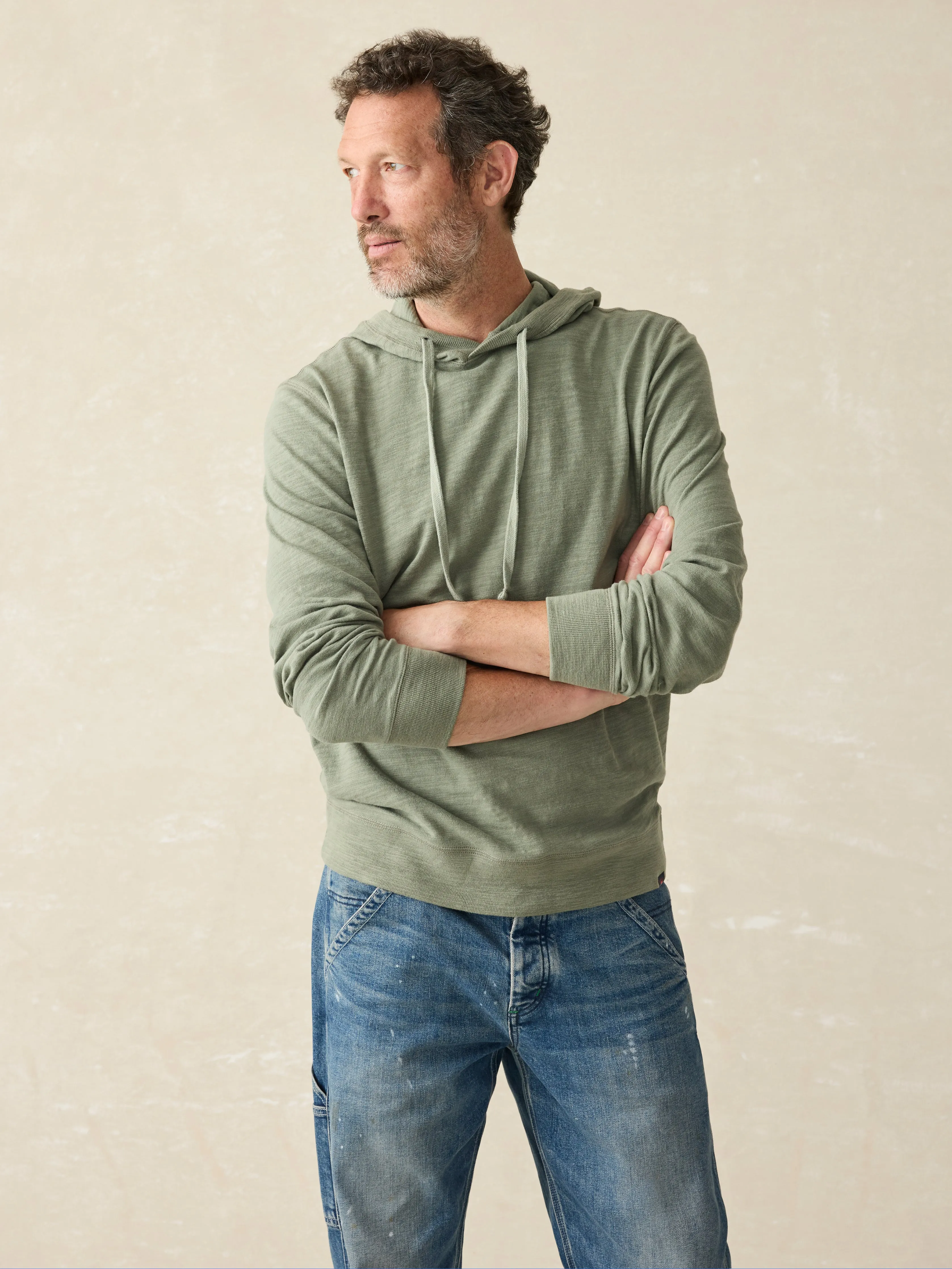 Sunwashed Slub Hoodie (Tall) - Clover Creek sold by Faherty