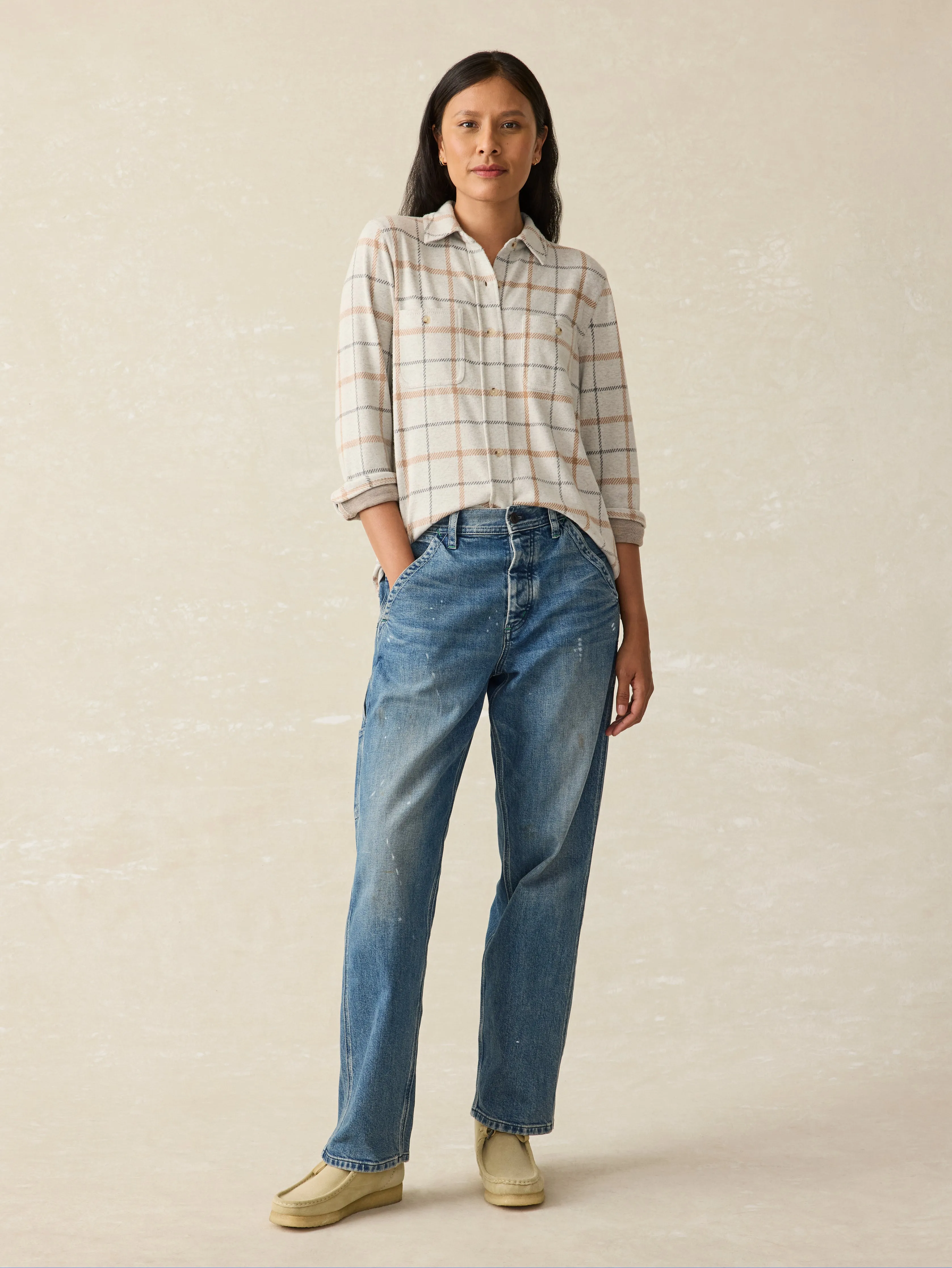 Legend™ Classic Sweater Shirt - Open Tundra Windowpane sold by Faherty product image thumbnail 4