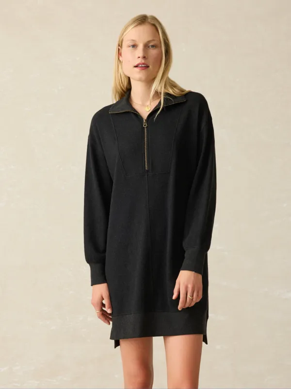 Legend™ Quarter Zip Dress - Heathered Black Twill sold by Faherty