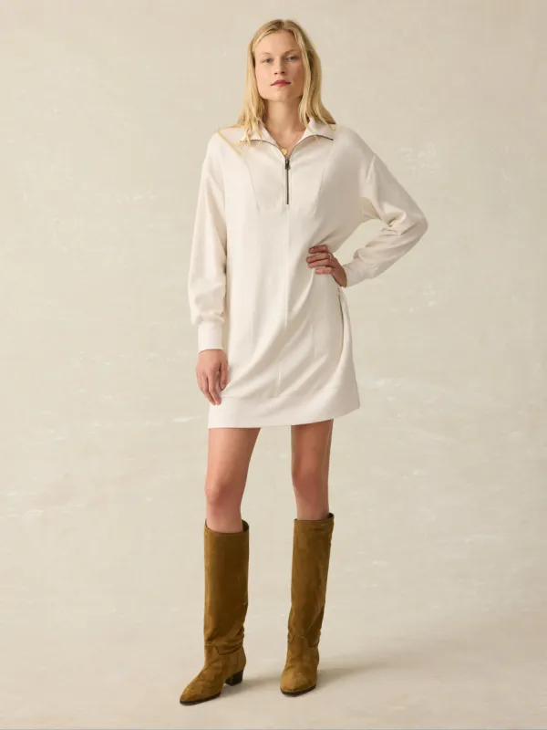 Legend™ Quarter Zip Dress - Off White sold by Faherty