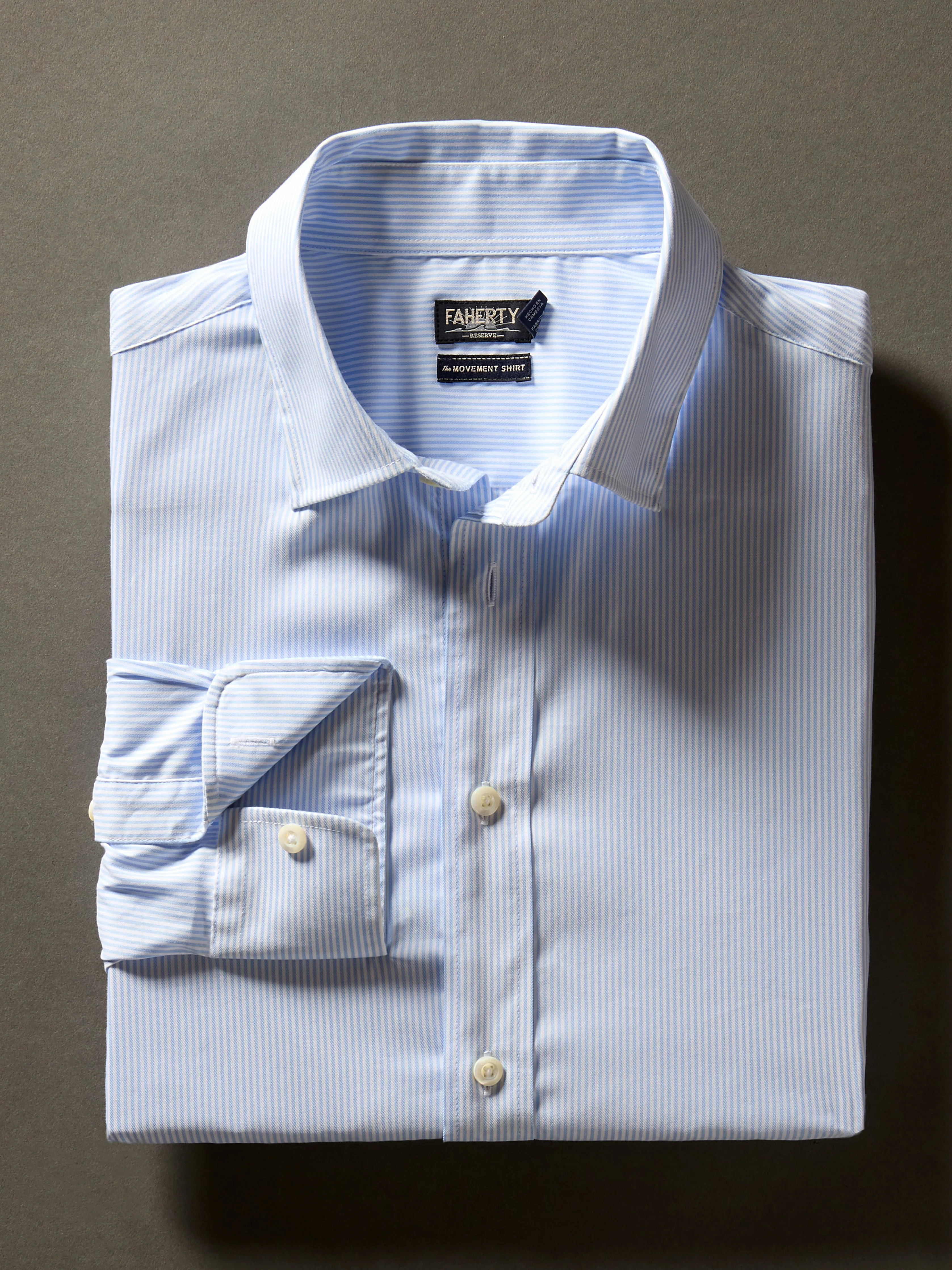 Movement™ Shirt - Blue White Stripe sold by Faherty