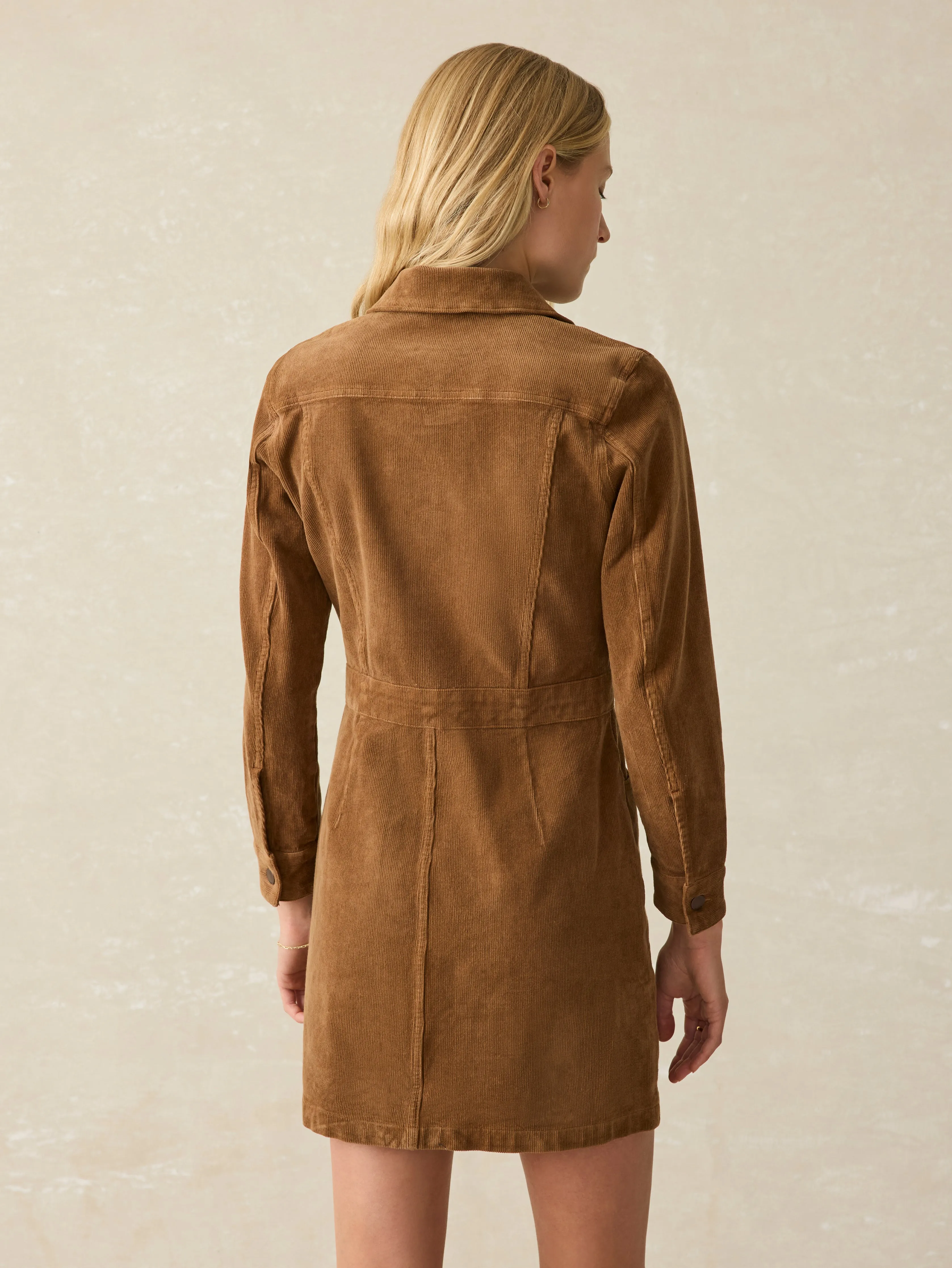 Softstretch Cord Michelle Dress - Cord Brown sold by Faherty product image thumbnail 5