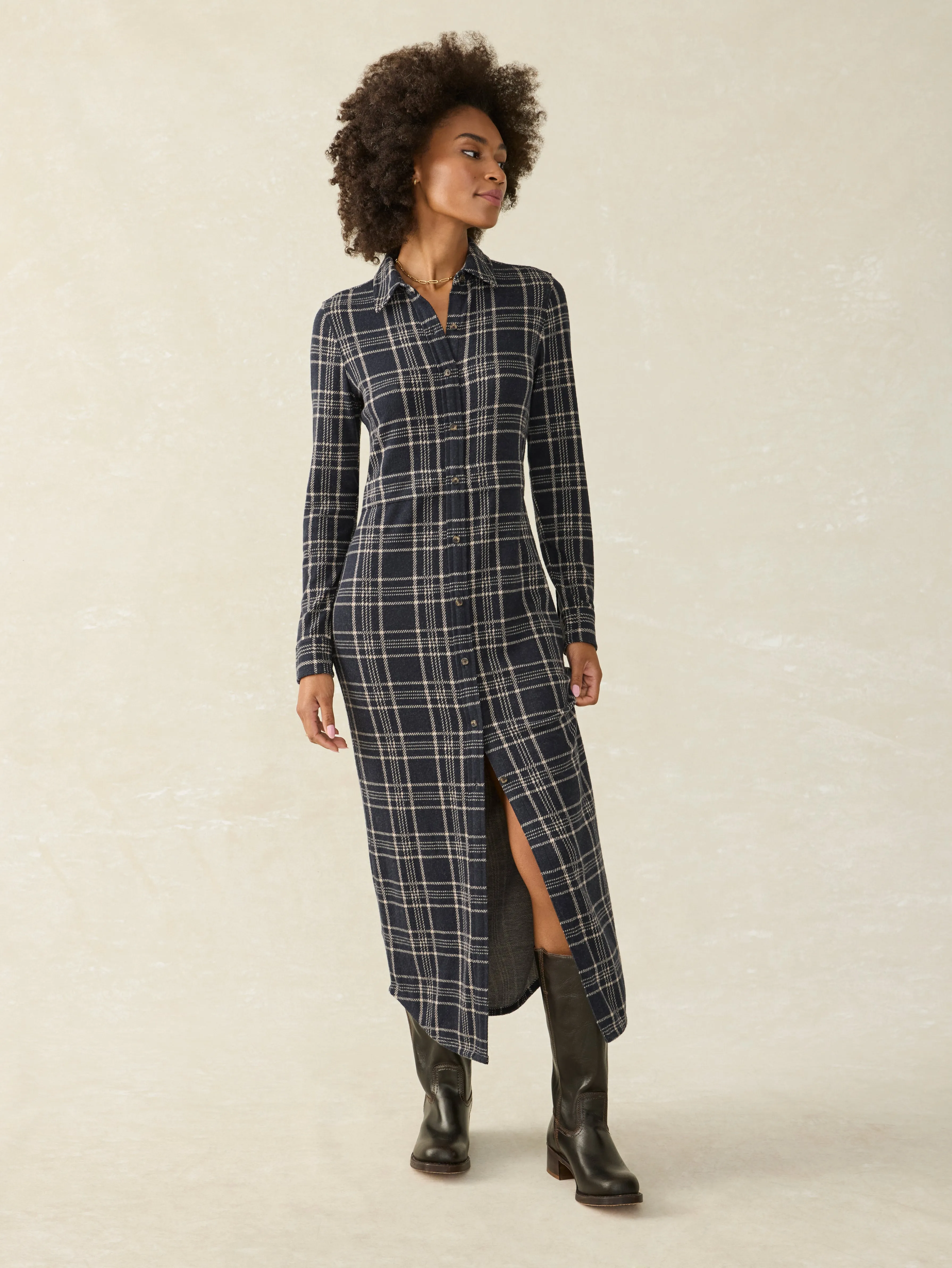 Legend™ Sweater Maxi Dress - Dakota Plaid sold by Faherty