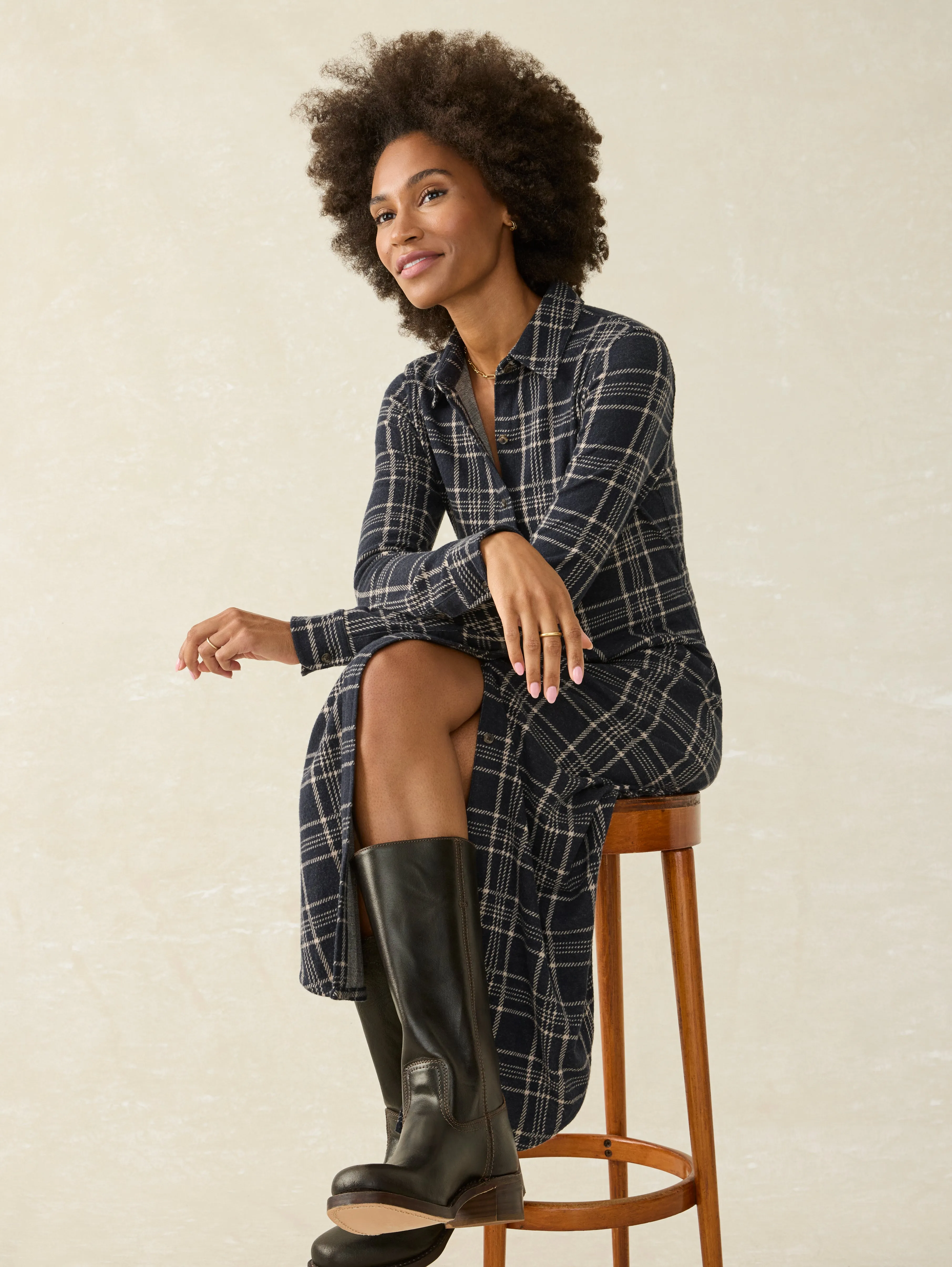 Legend™ Sweater Maxi Dress - Dakota Plaid sold by Faherty product image thumbnail 3