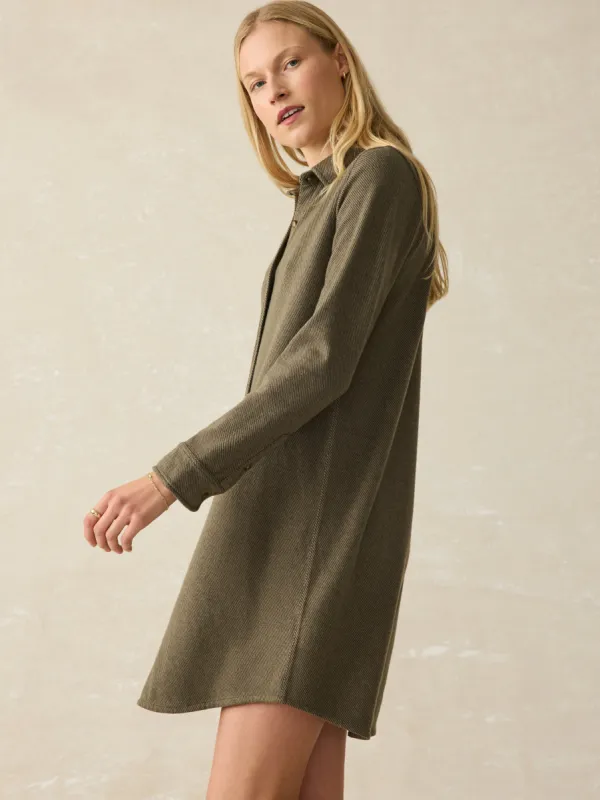 Legend™ Sweater Dress - Olive Melange Twill sold by Faherty