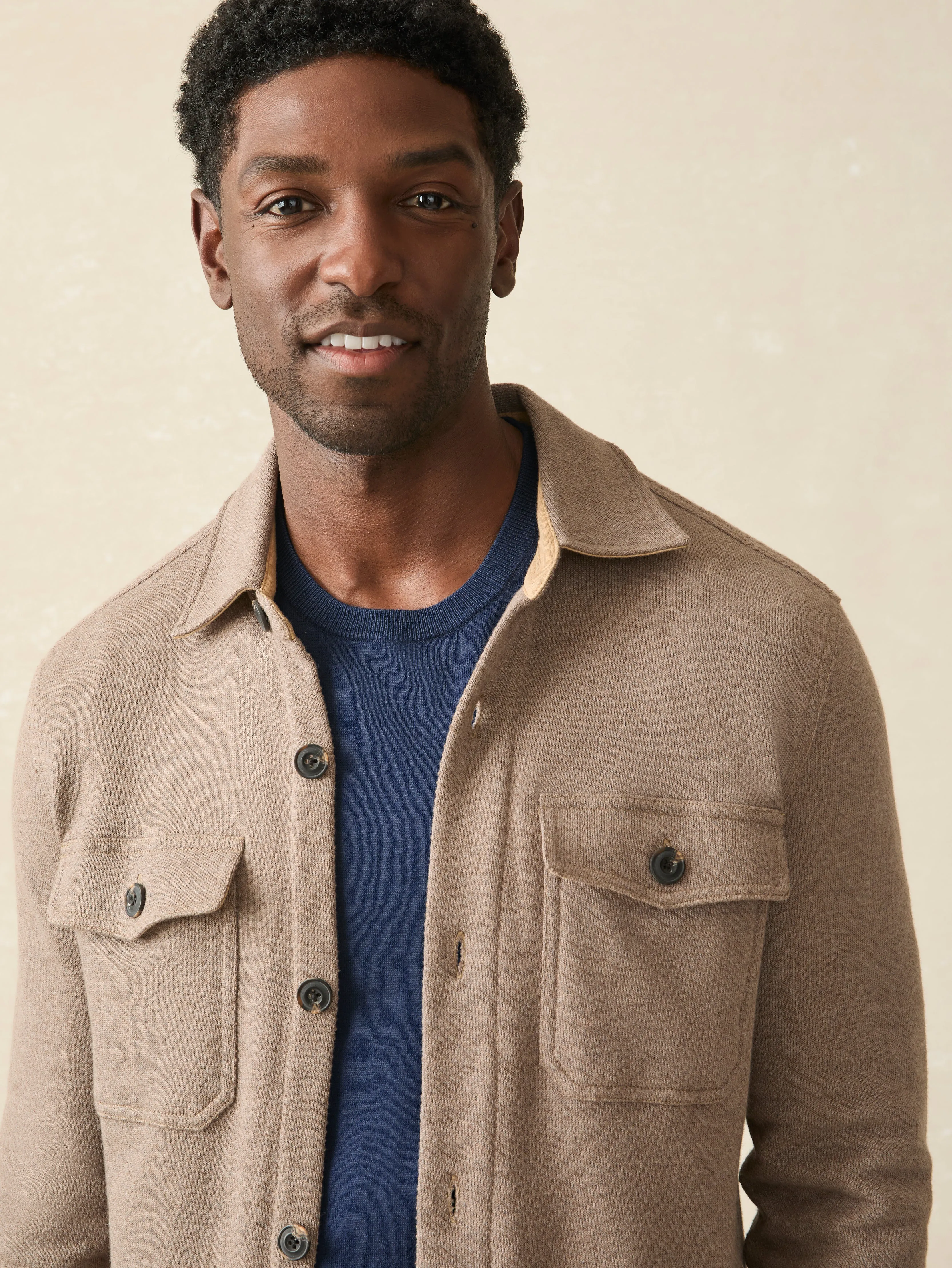 Inlet Knit CPO - Walnut Melange sold by Faherty product image thumbnail 2