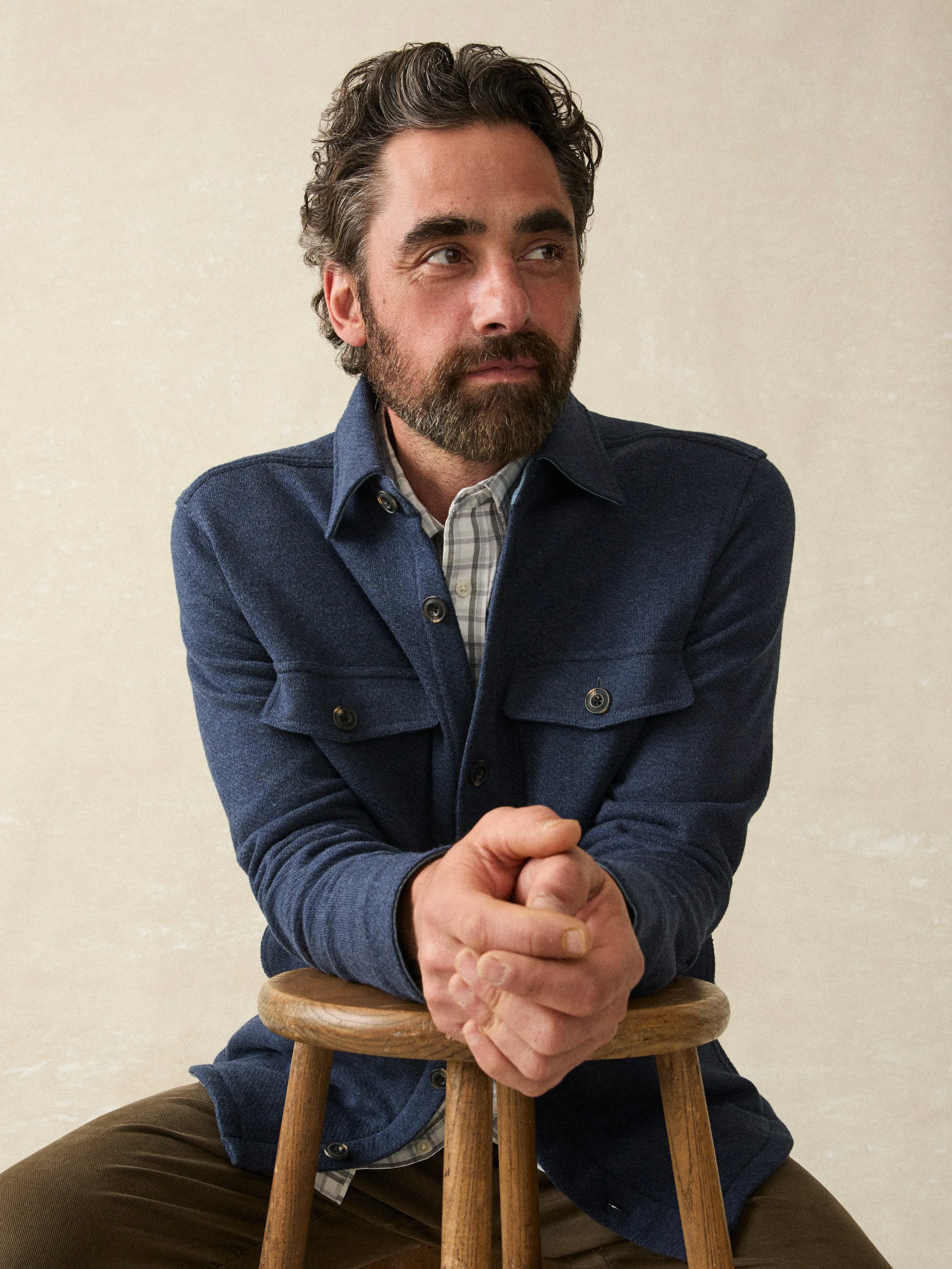 Inlet Knit CPO - Navy Night Melange sold by Faherty product image thumbnail 3