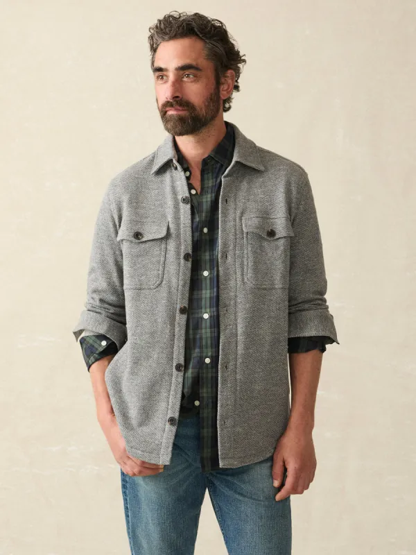 Inlet Knit CPO - Medium Grey Melange sold by Faherty