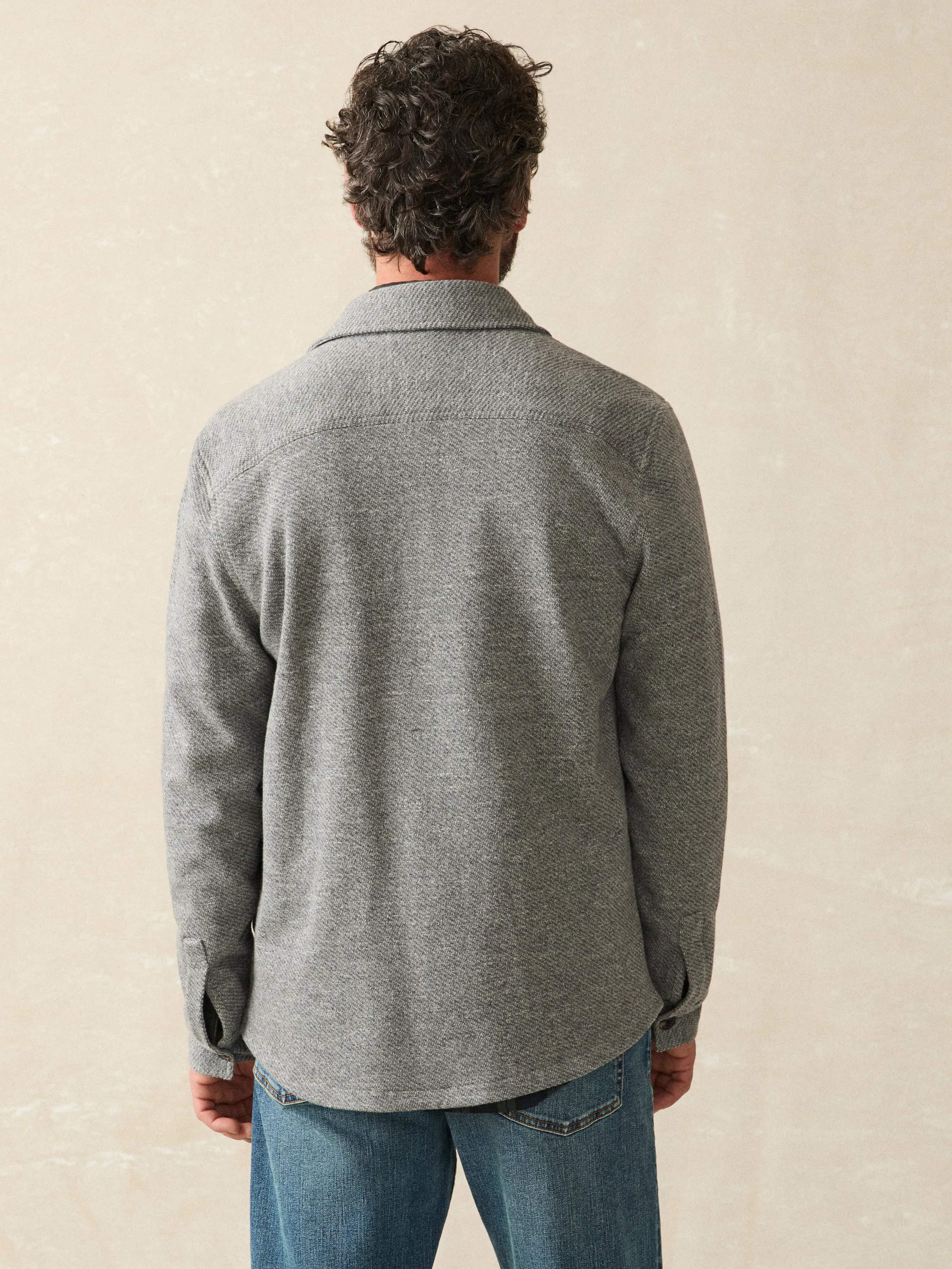 Inlet Knit CPO - Medium Grey Melange sold by Faherty product image thumbnail 5