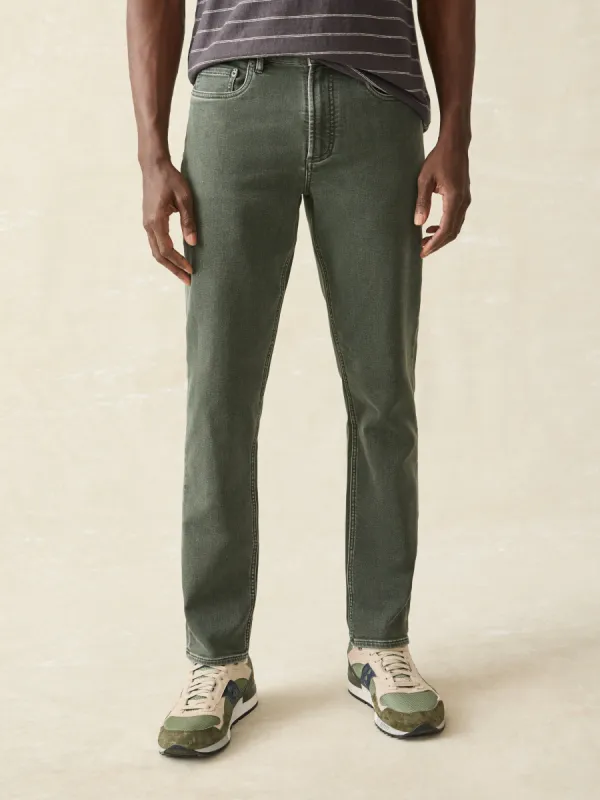 Stretch Terry 5-Pocket Athletic Fit Pant - Fall Olive sold by Faherty