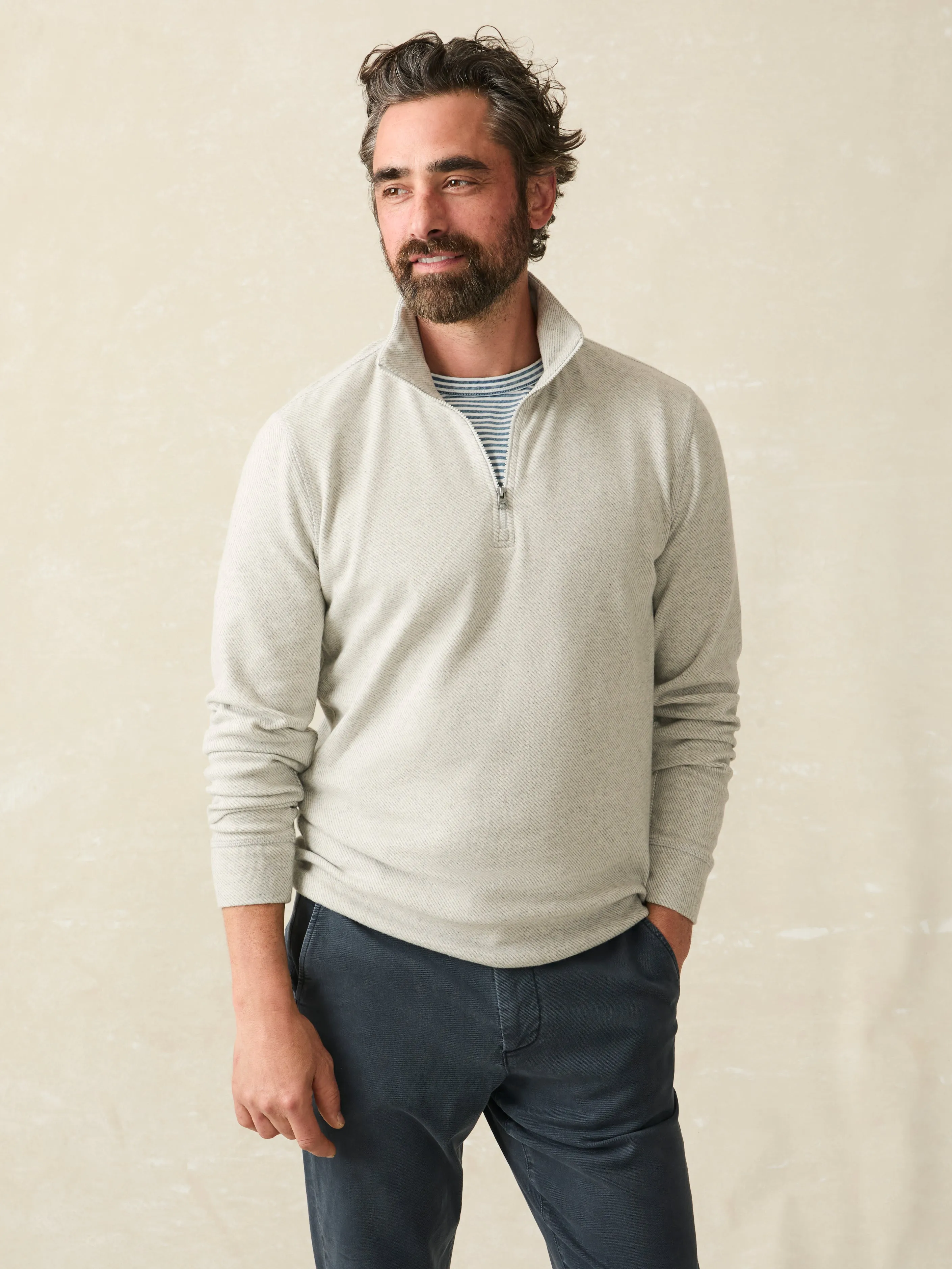 Legend™ Sweater Quarter Zip - Light Heather Grey sold by Faherty product image thumbnail 2