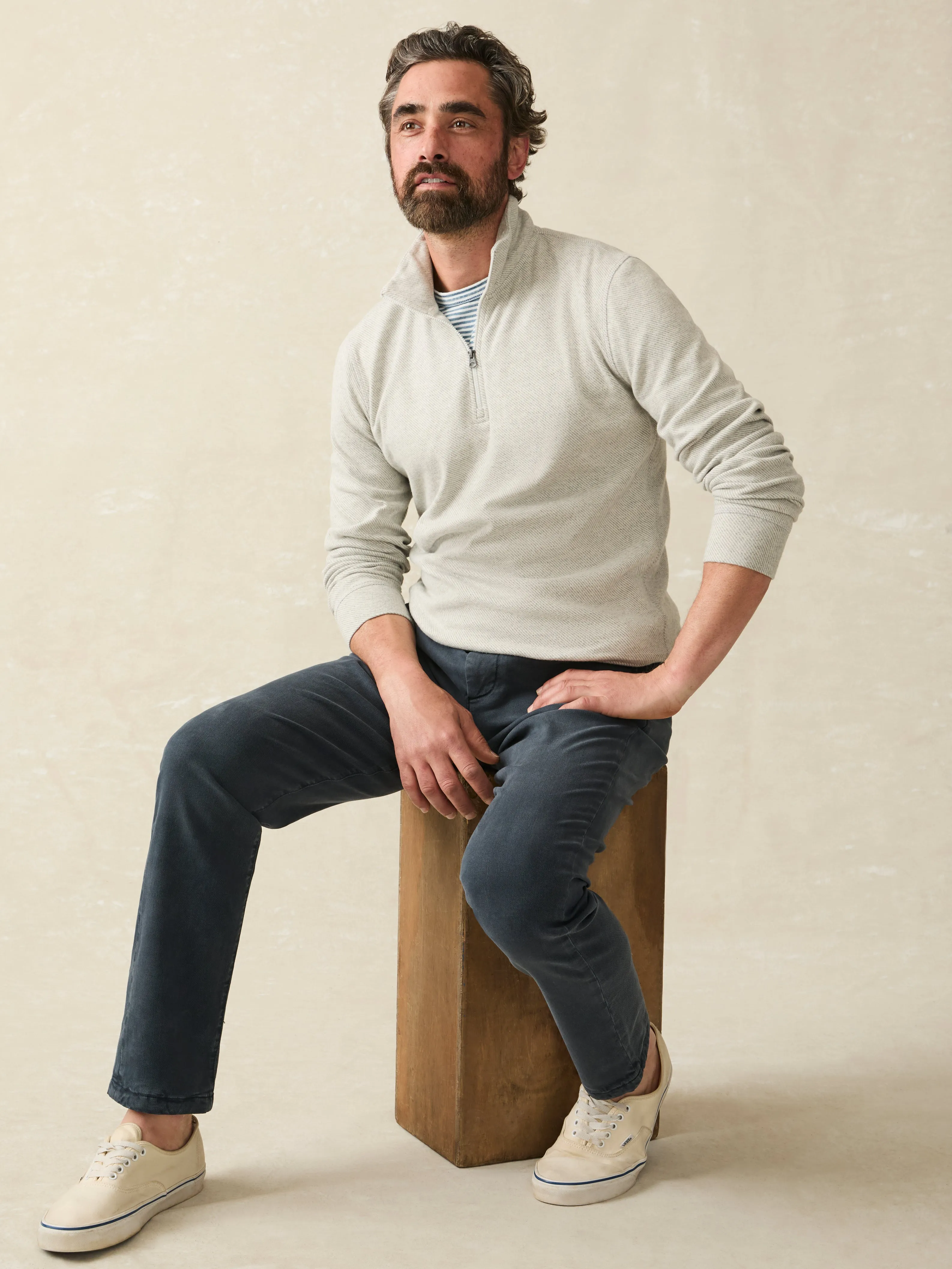 Legend™ Sweater Quarter Zip - Light Heather Grey sold by Faherty product image thumbnail 3