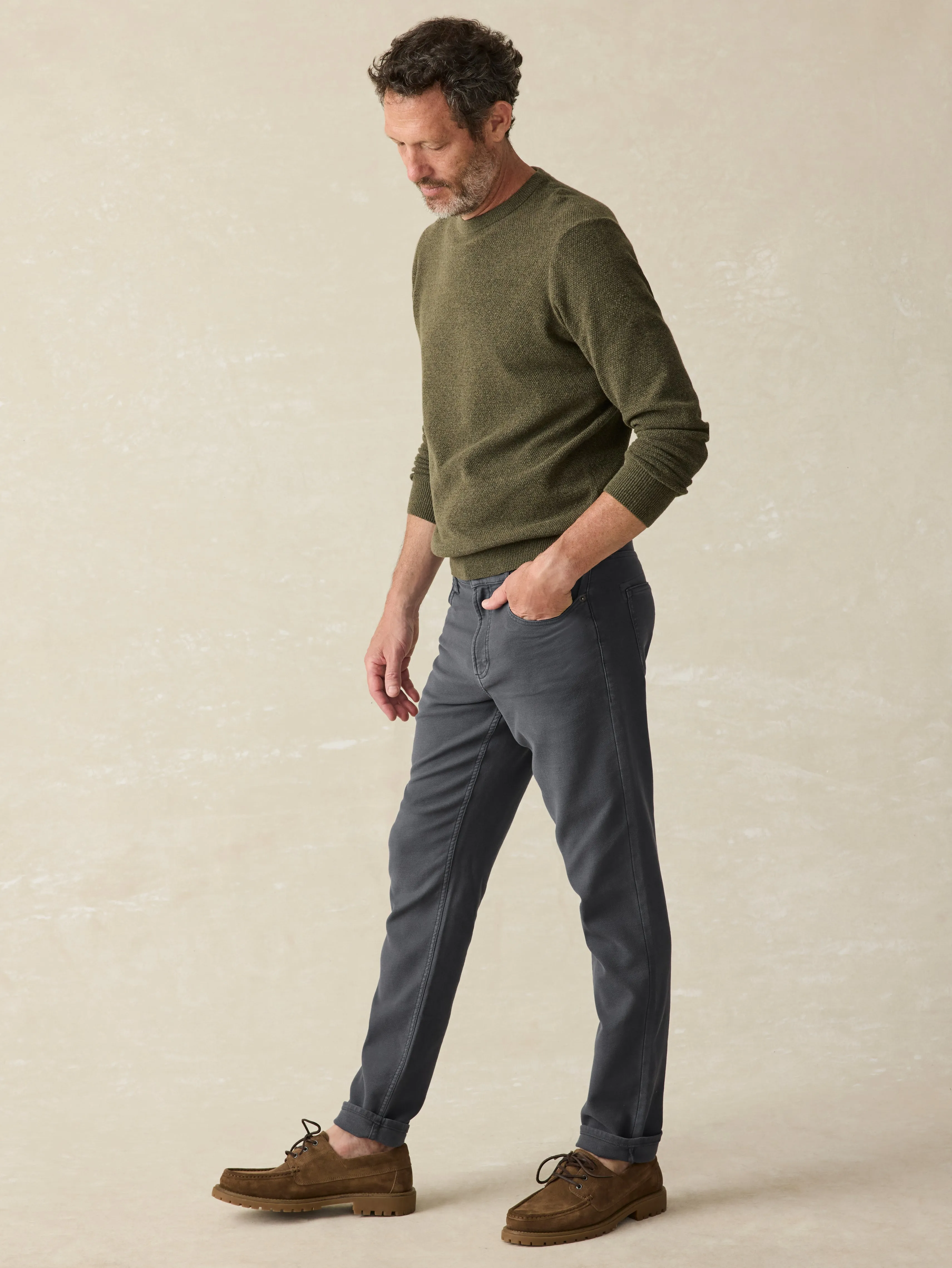 Stretch Terry 5-Pocket Pant - Deepest Navy sold by Faherty product image thumbnail 4
