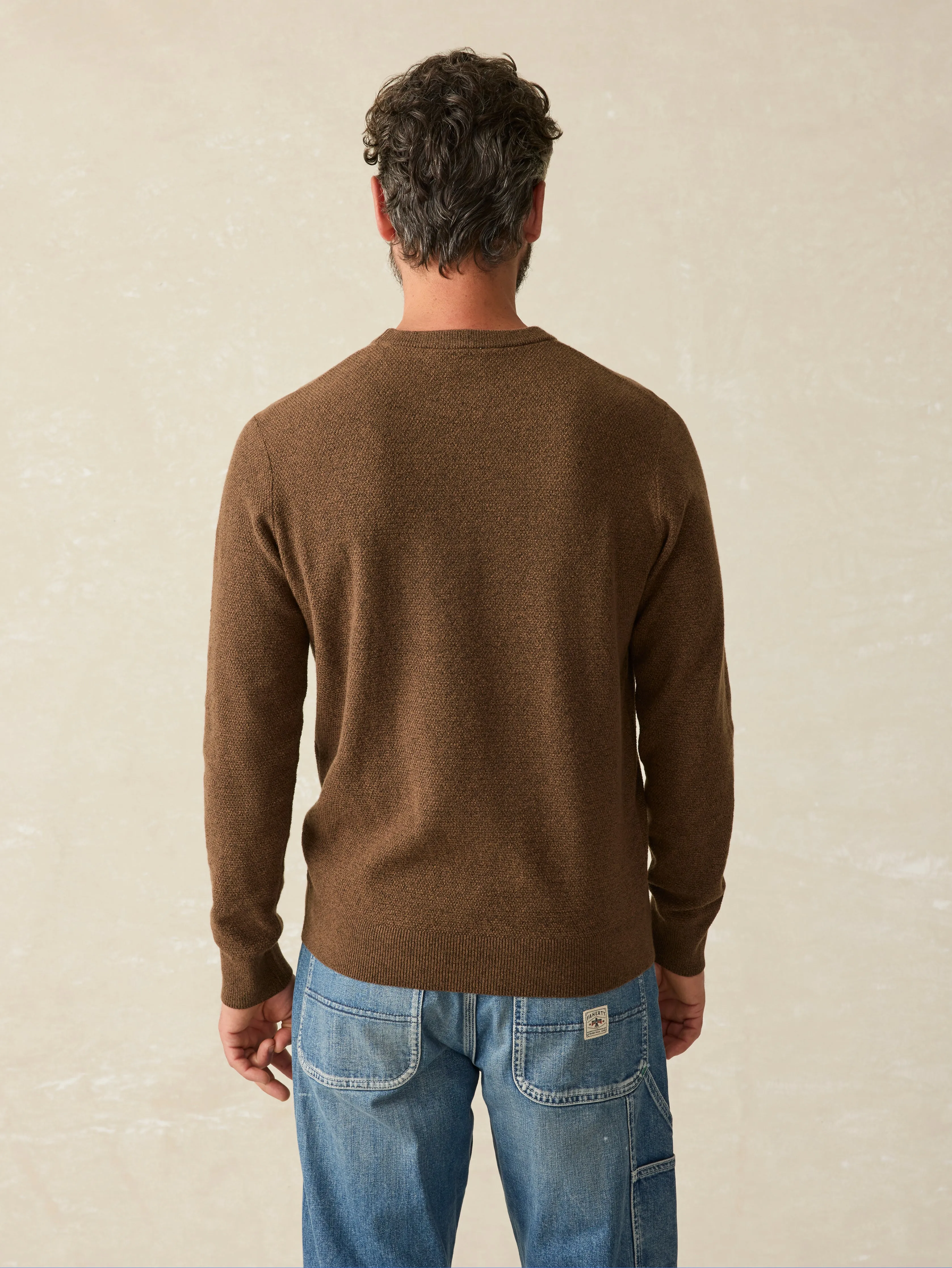 Jackson Crew Sweater - Trail Brown Heather sold by Faherty product image thumbnail 5
