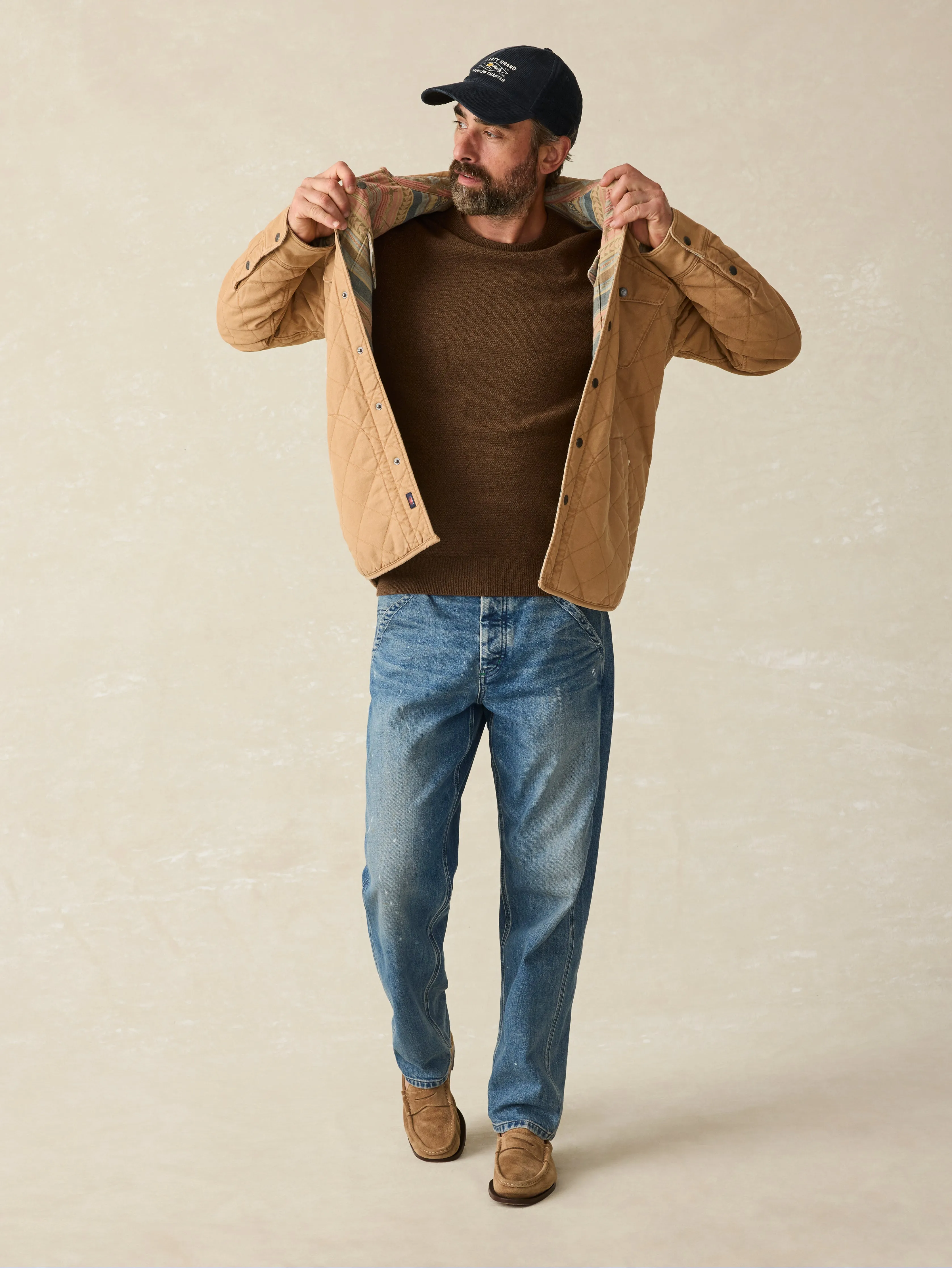 Jackson Crew Sweater - Trail Brown Heather sold by Faherty product image thumbnail 3