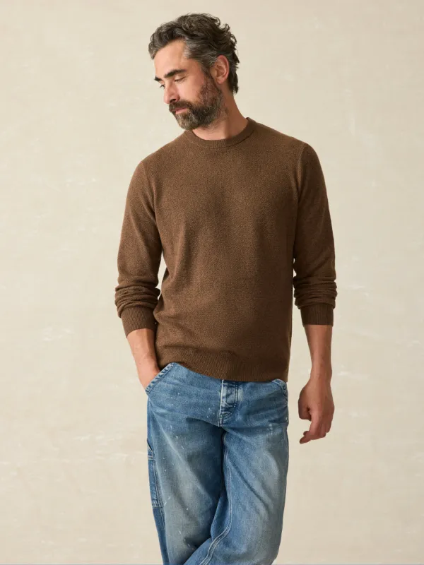 Jackson Crew Sweater - Trail Brown Heather sold by Faherty