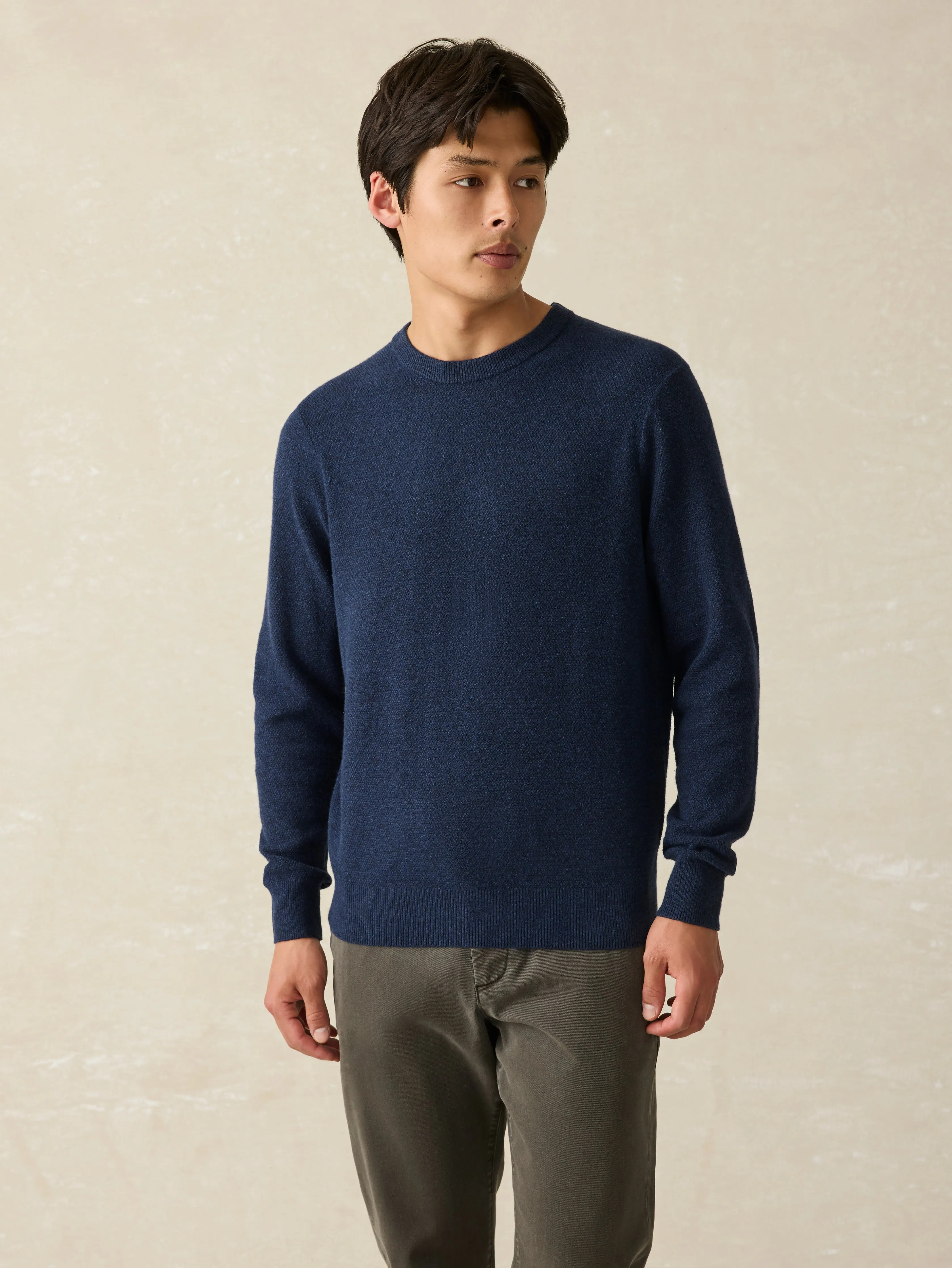 Jackson Crew Sweater - Navy Heather sold by Faherty