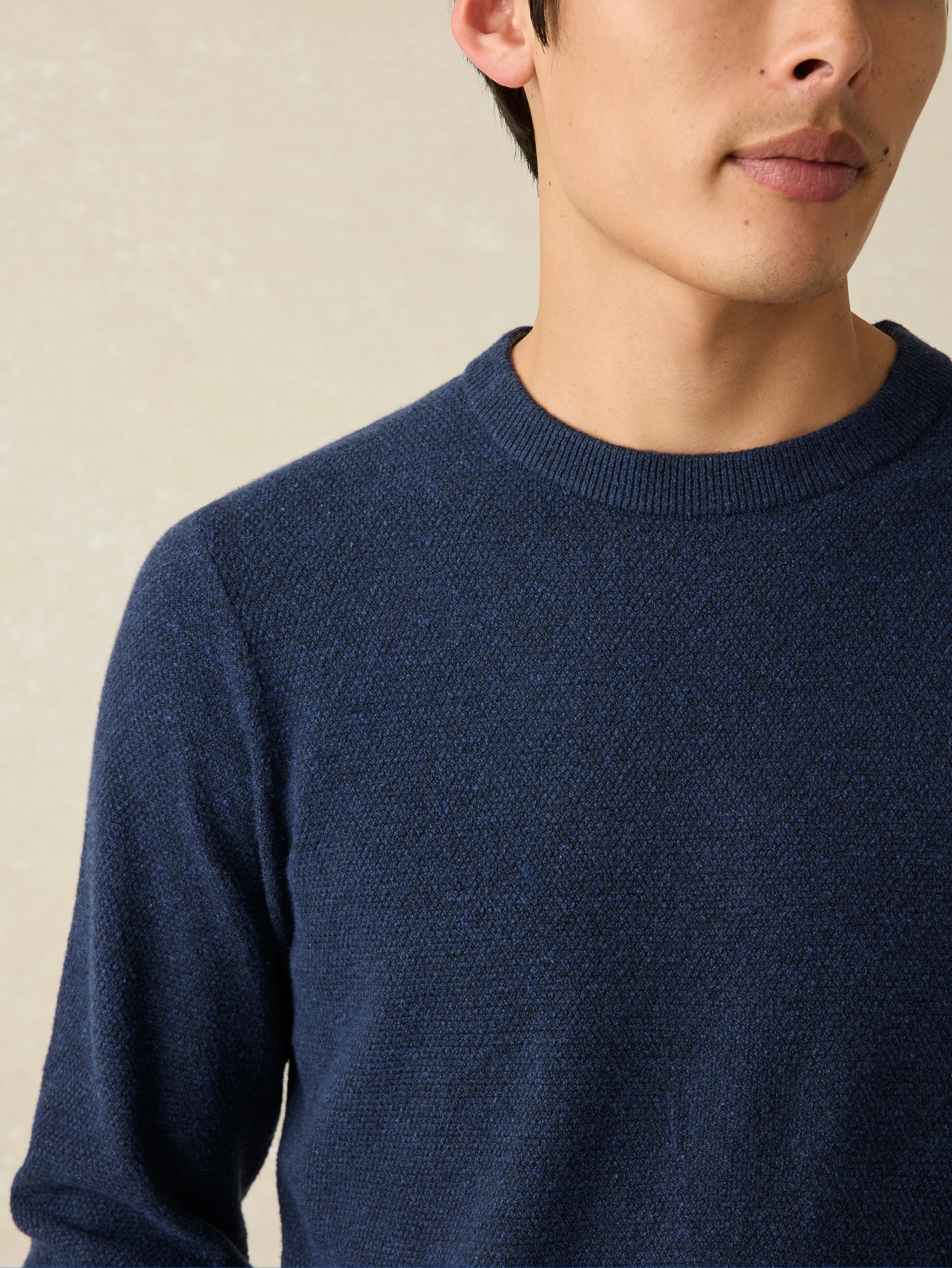 Jackson Crew Sweater - Navy Heather sold by Faherty product image thumbnail 2