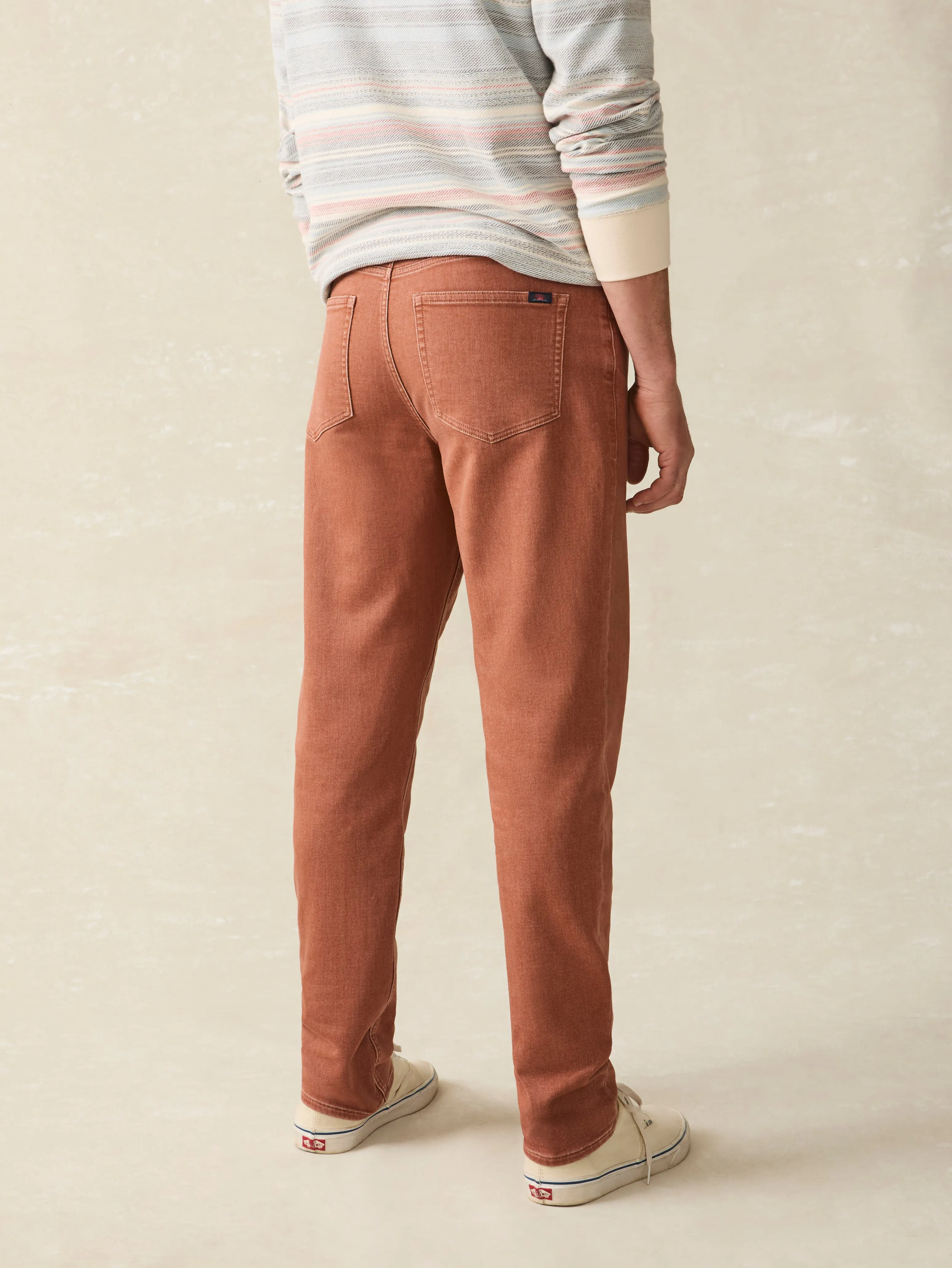 Stretch Terry 5-Pocket Pant - Russet sold by Faherty product image thumbnail 5