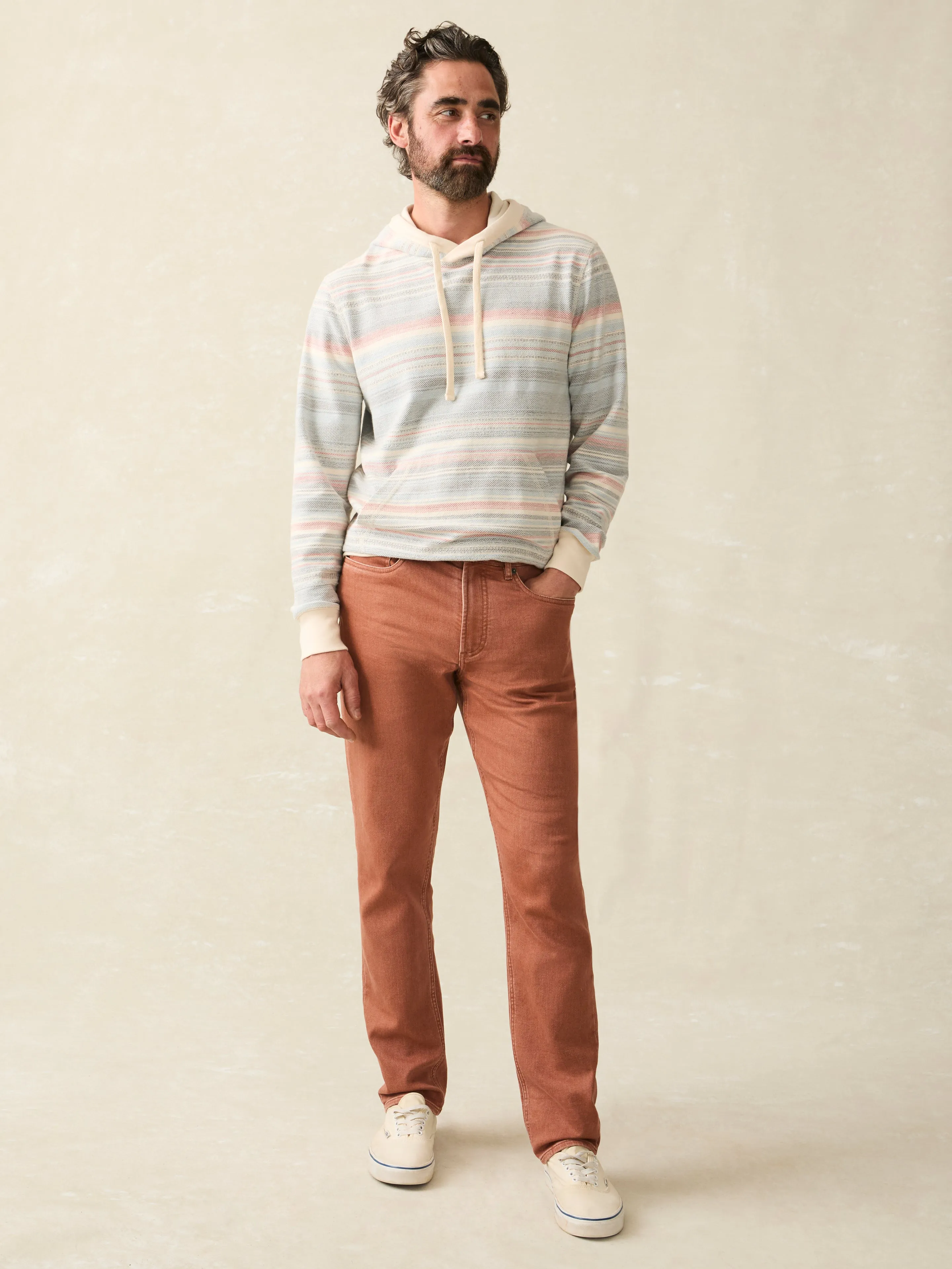 Stretch Terry 5-Pocket Athletic Fit Pant - Russet sold by Faherty product image thumbnail 2