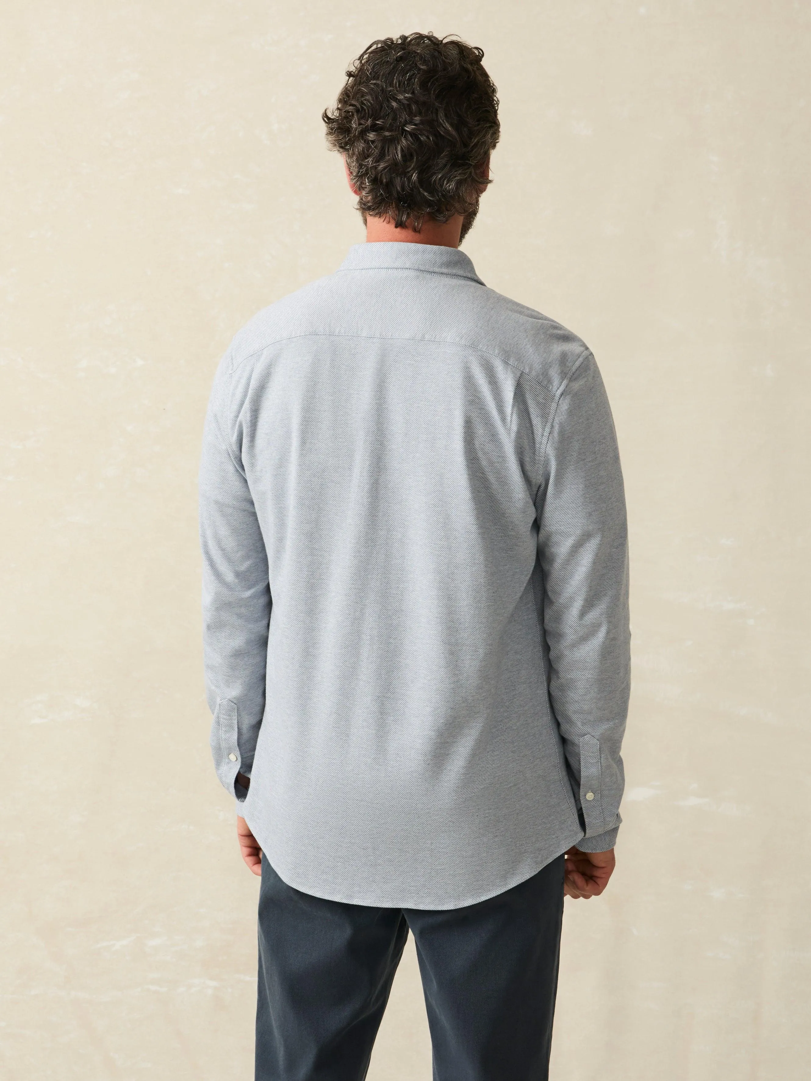 Coastline Knit Shirt (Tall) - Oceanside Blue sold by Faherty product image thumbnail 5