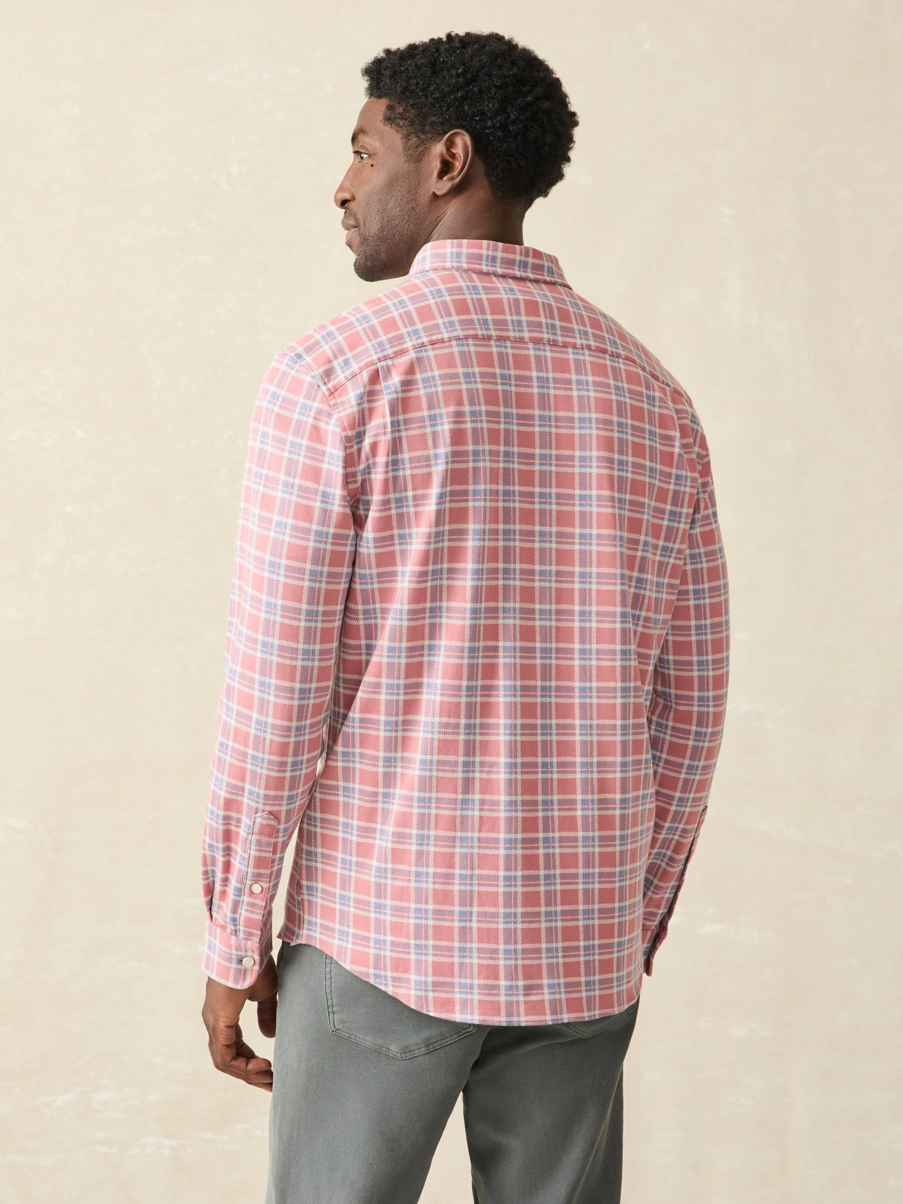 Coastline Knit Shirt (Tall) - River Rose Plaid sold by Faherty product image thumbnail 5