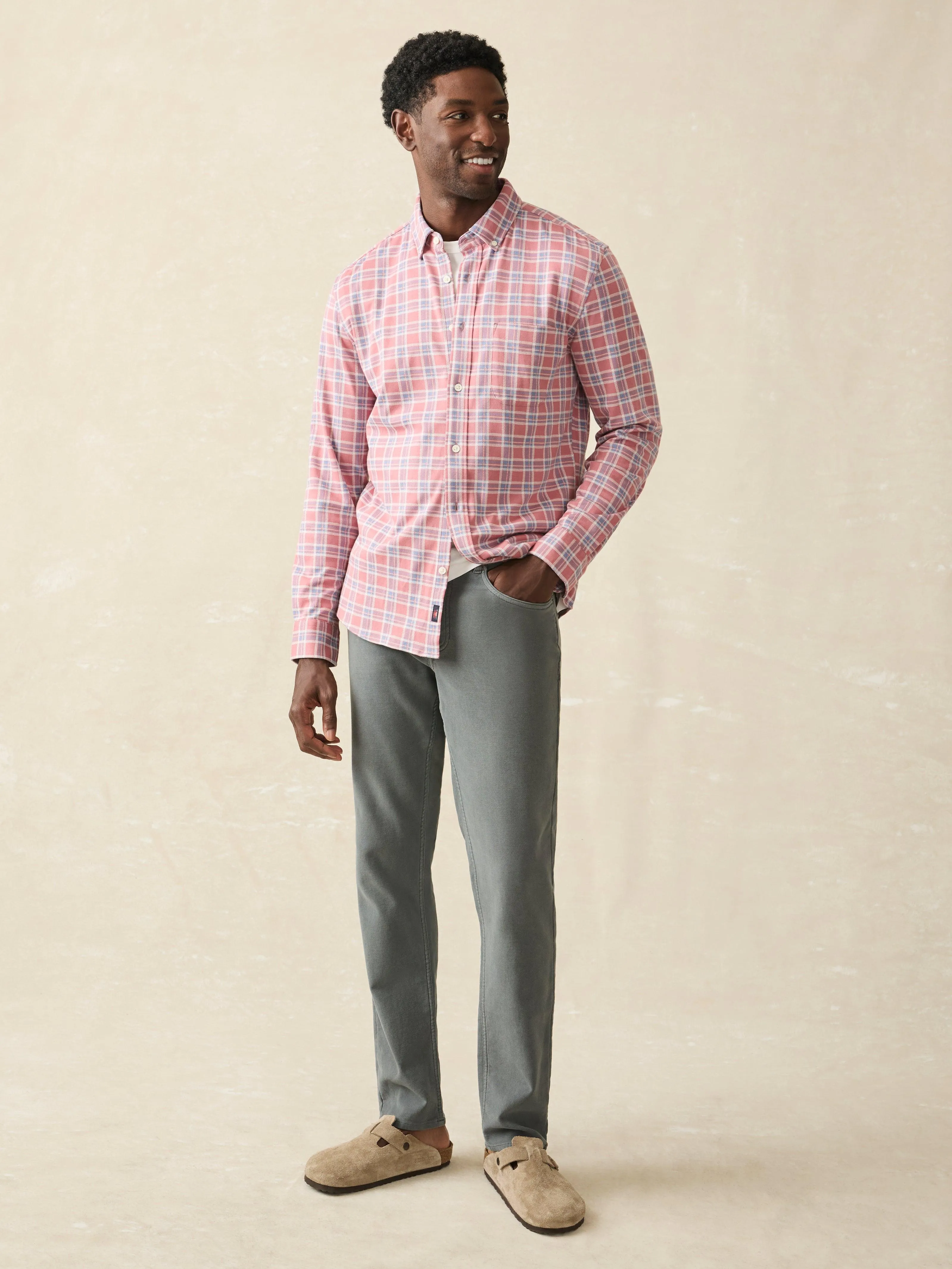 Coastline Knit Shirt (Tall) - River Rose Plaid sold by Faherty product image thumbnail 4