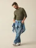 Jackson Crew Sweater (Tall) - Olive Heather sold by Faherty
