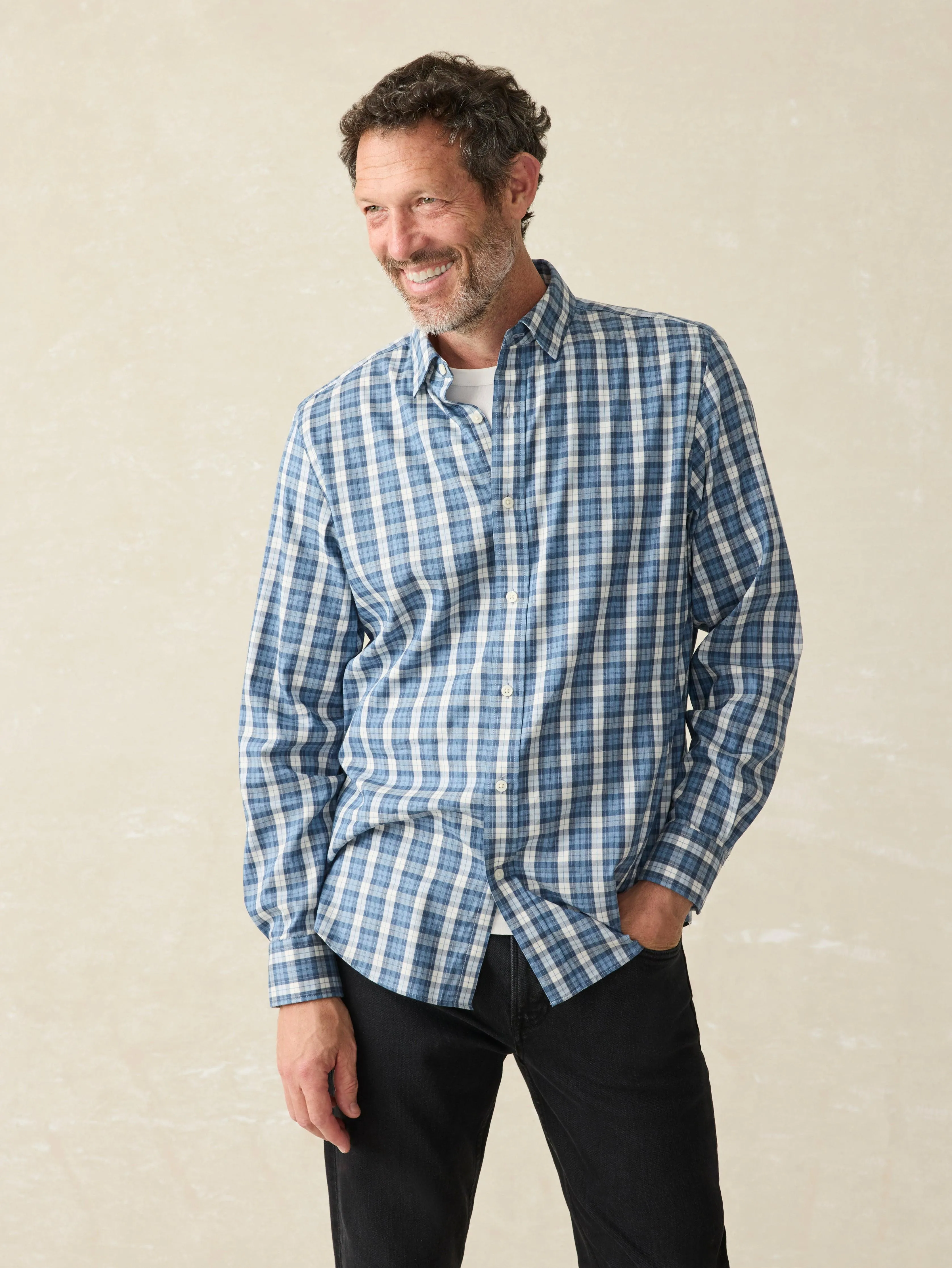 Movement™ Shirt (Tall) - Seaside Blue Plaid sold by Faherty product image thumbnail 5