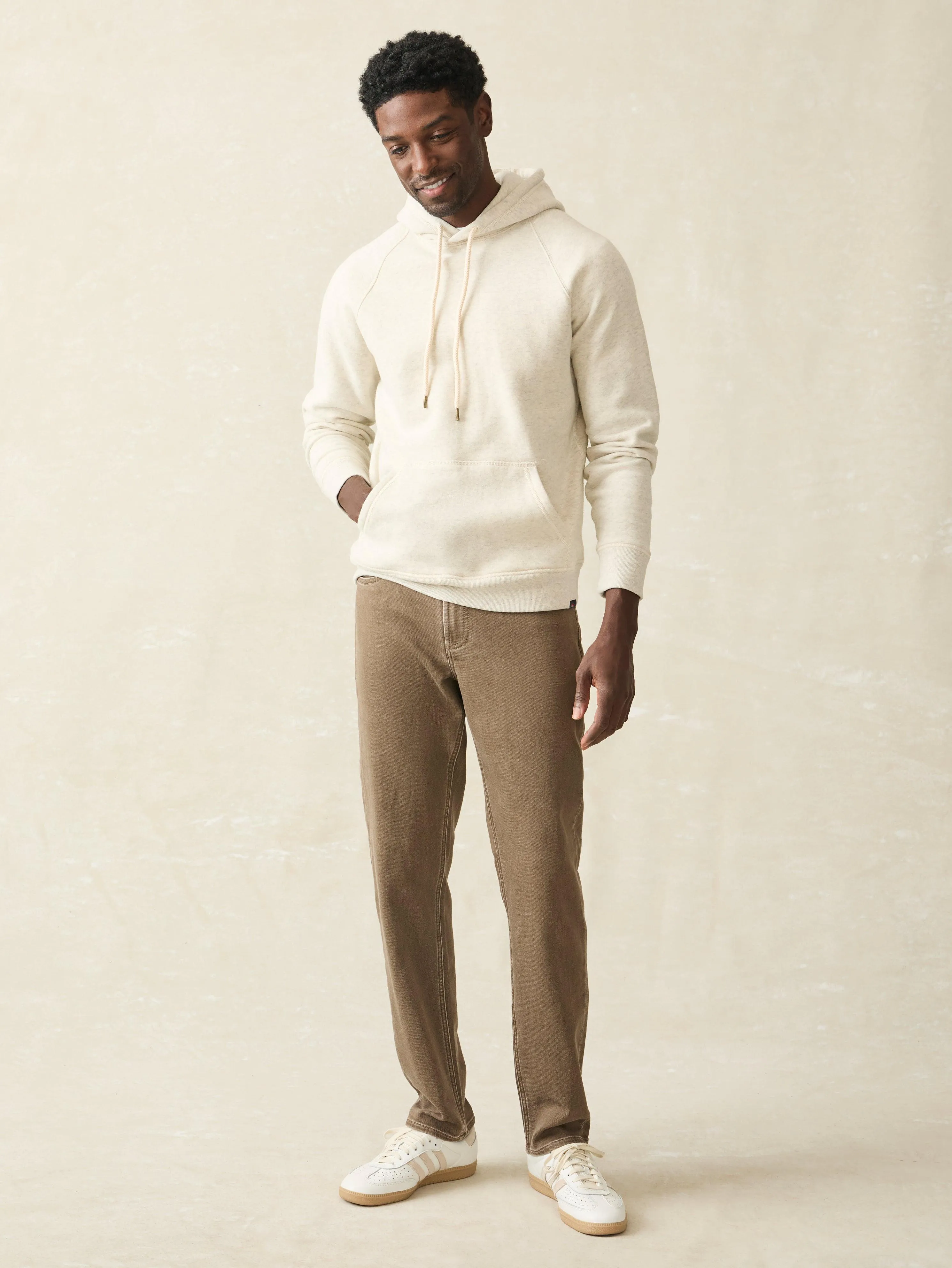 High Standard Fleece Hoodie - Antique Ivory Heather sold by Faherty product image thumbnail 4