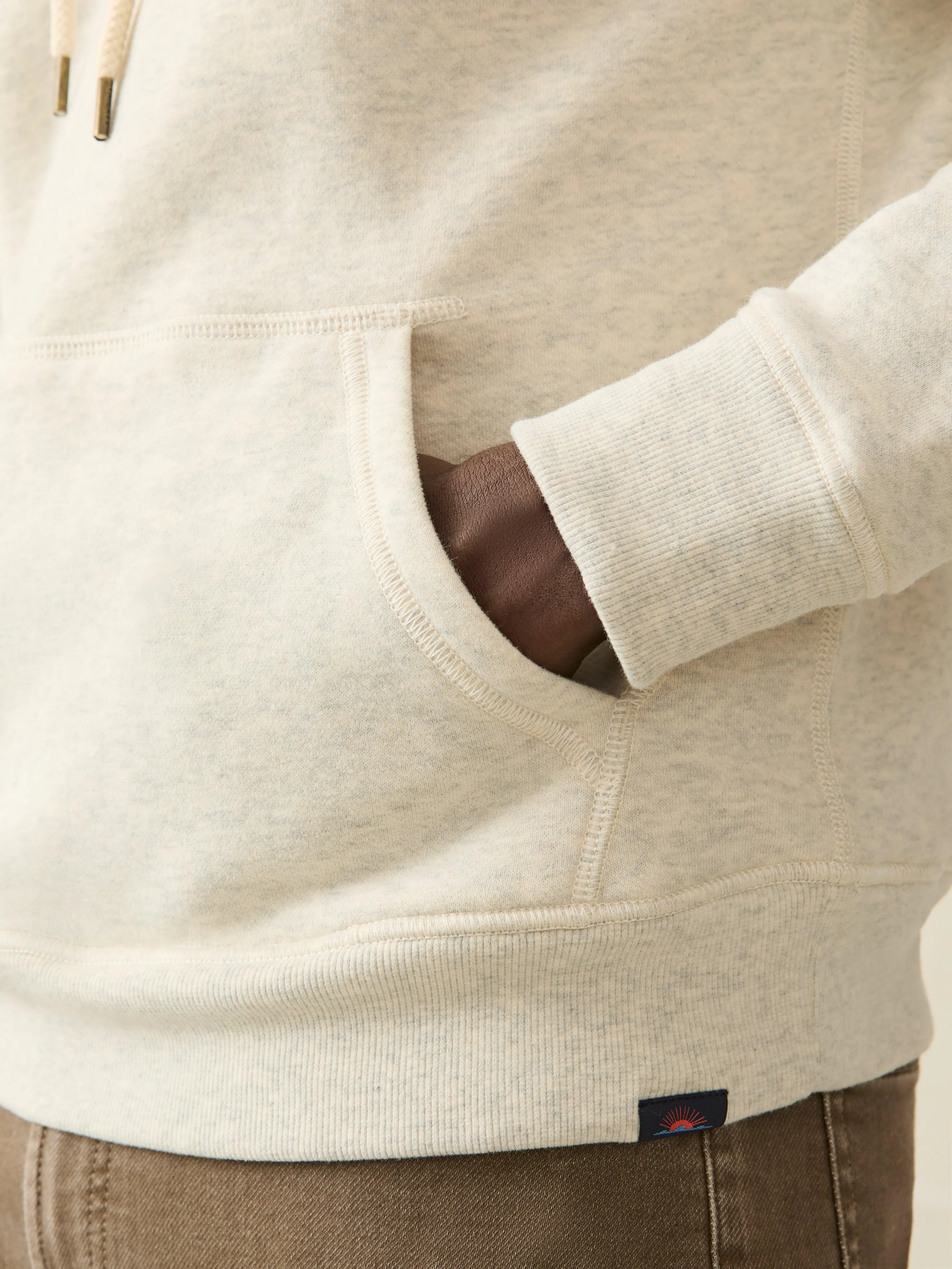 High Standard Fleece Hoodie - Antique Ivory Heather sold by Faherty product image thumbnail 2