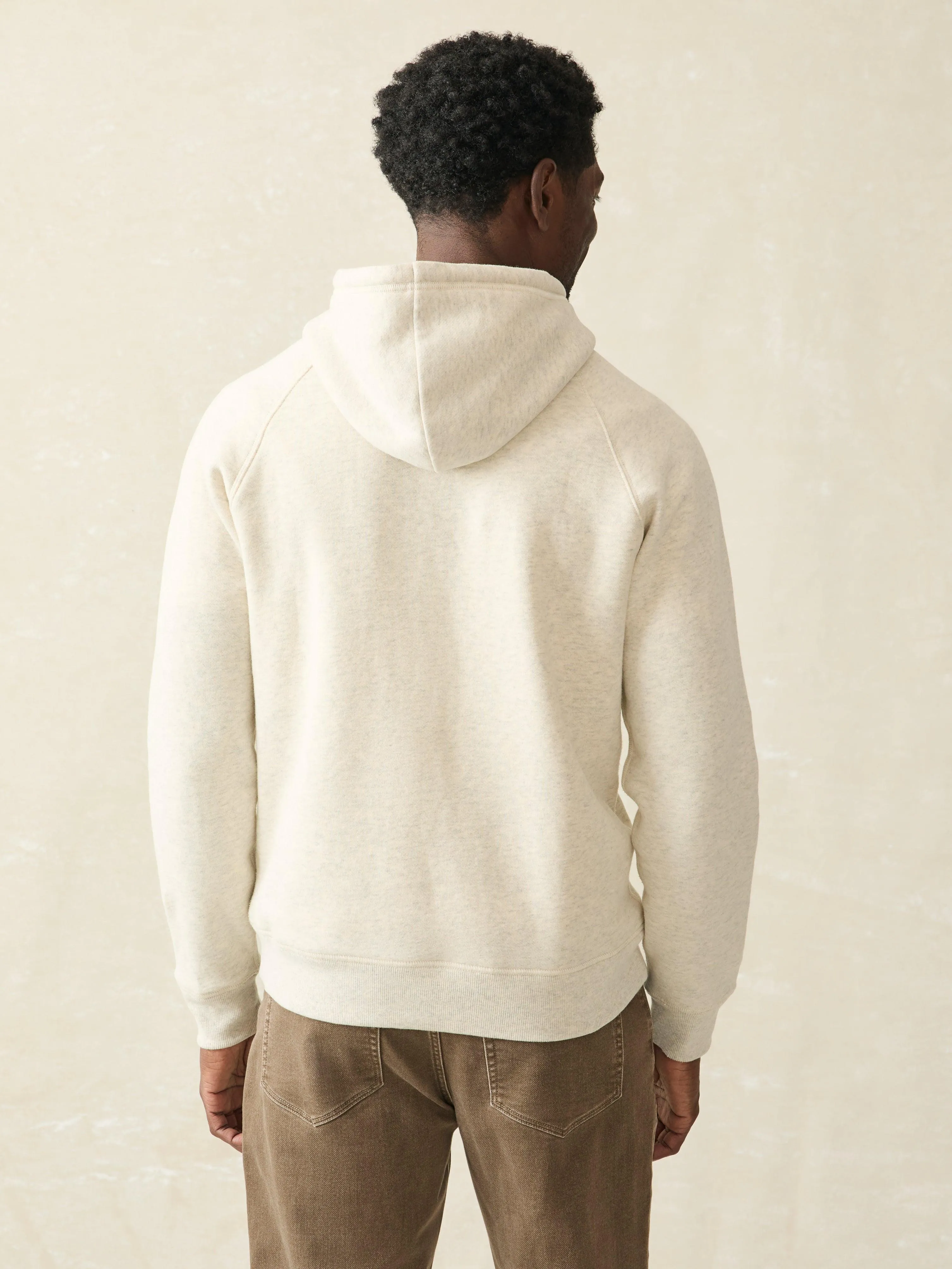 High Standard Fleece Hoodie - Antique Ivory Heather sold by Faherty product image thumbnail 5