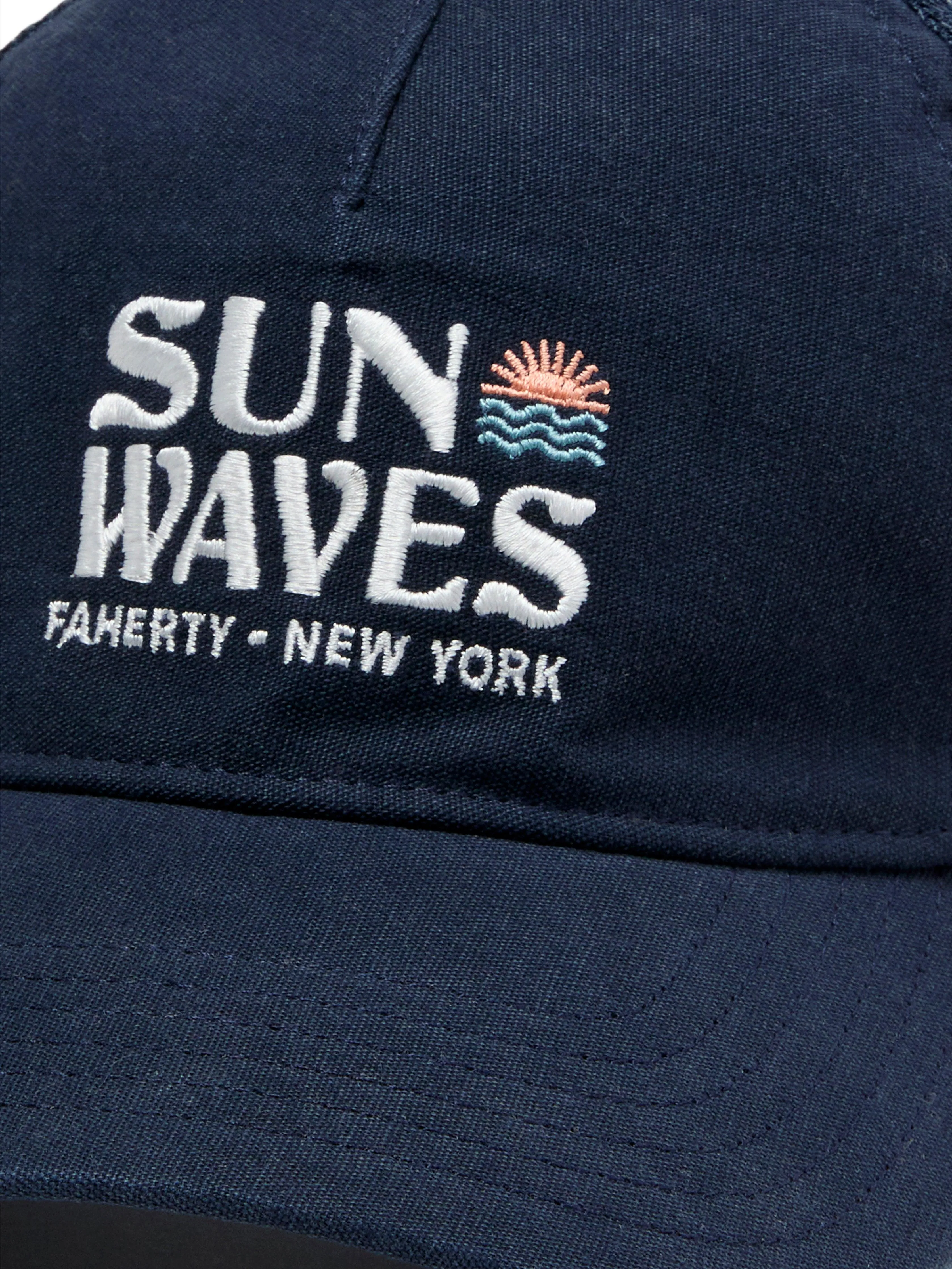 New York Retro Sun And Waves Trucker - Navy Navy sold by Faherty product image thumbnail 2
