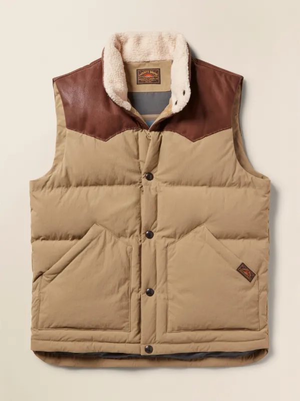 Range Down Vest - Drill Khaki sold by Faherty