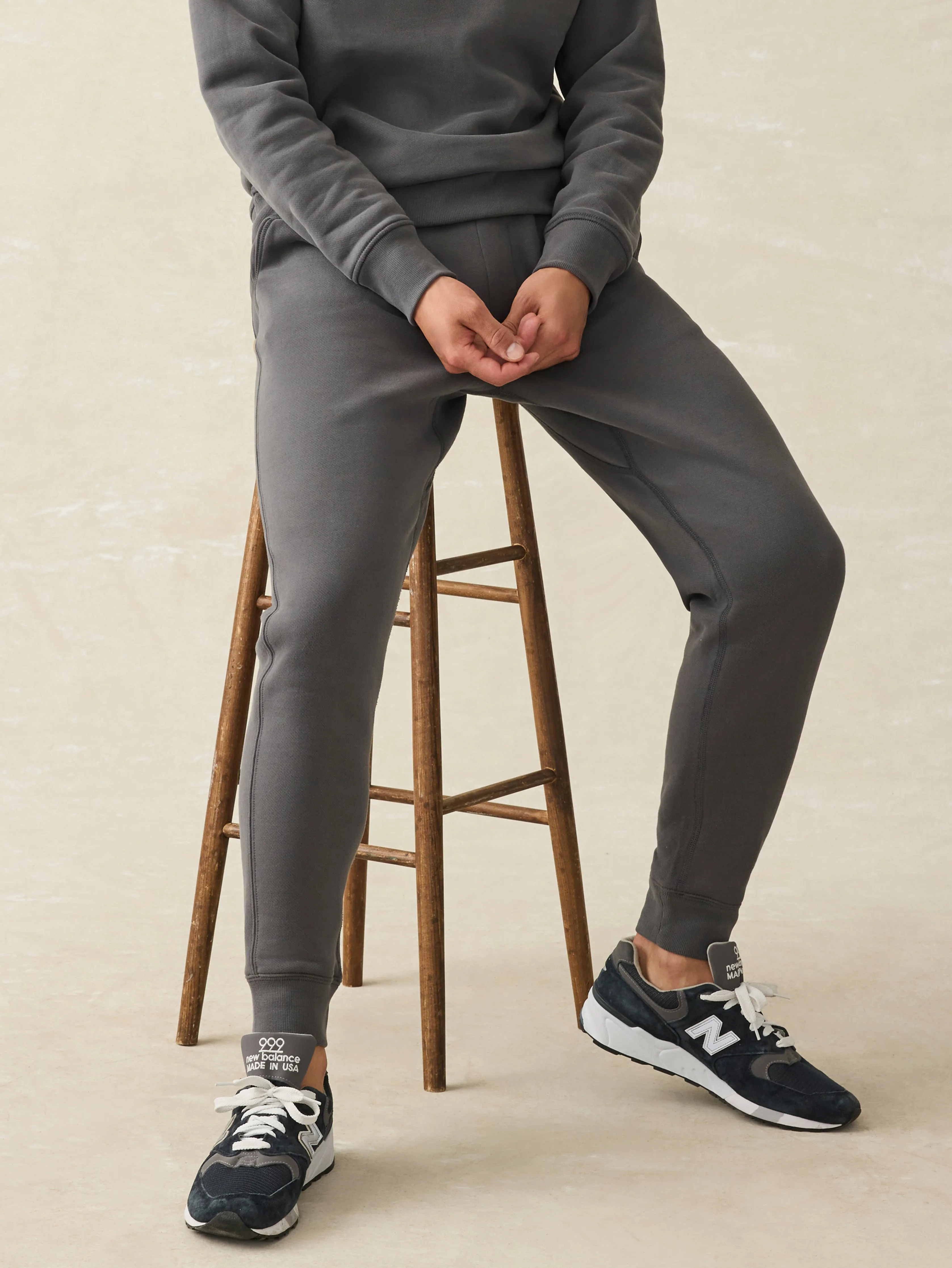 High Standard Fleece Sweatpant - Mountain Black sold by Faherty