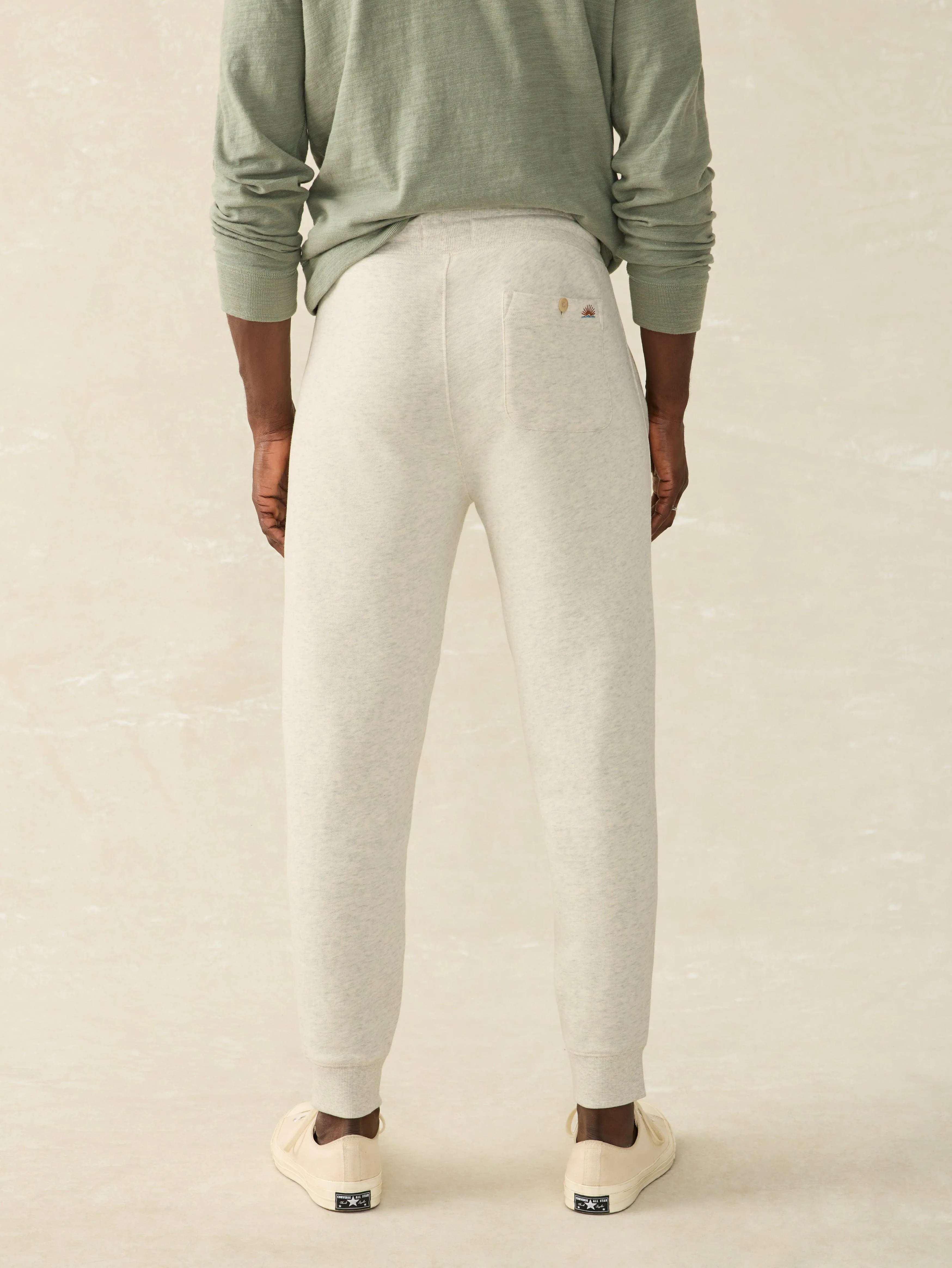 High Standard Fleece Sweatpant - Antique Ivory Heather sold by Faherty product image thumbnail 5