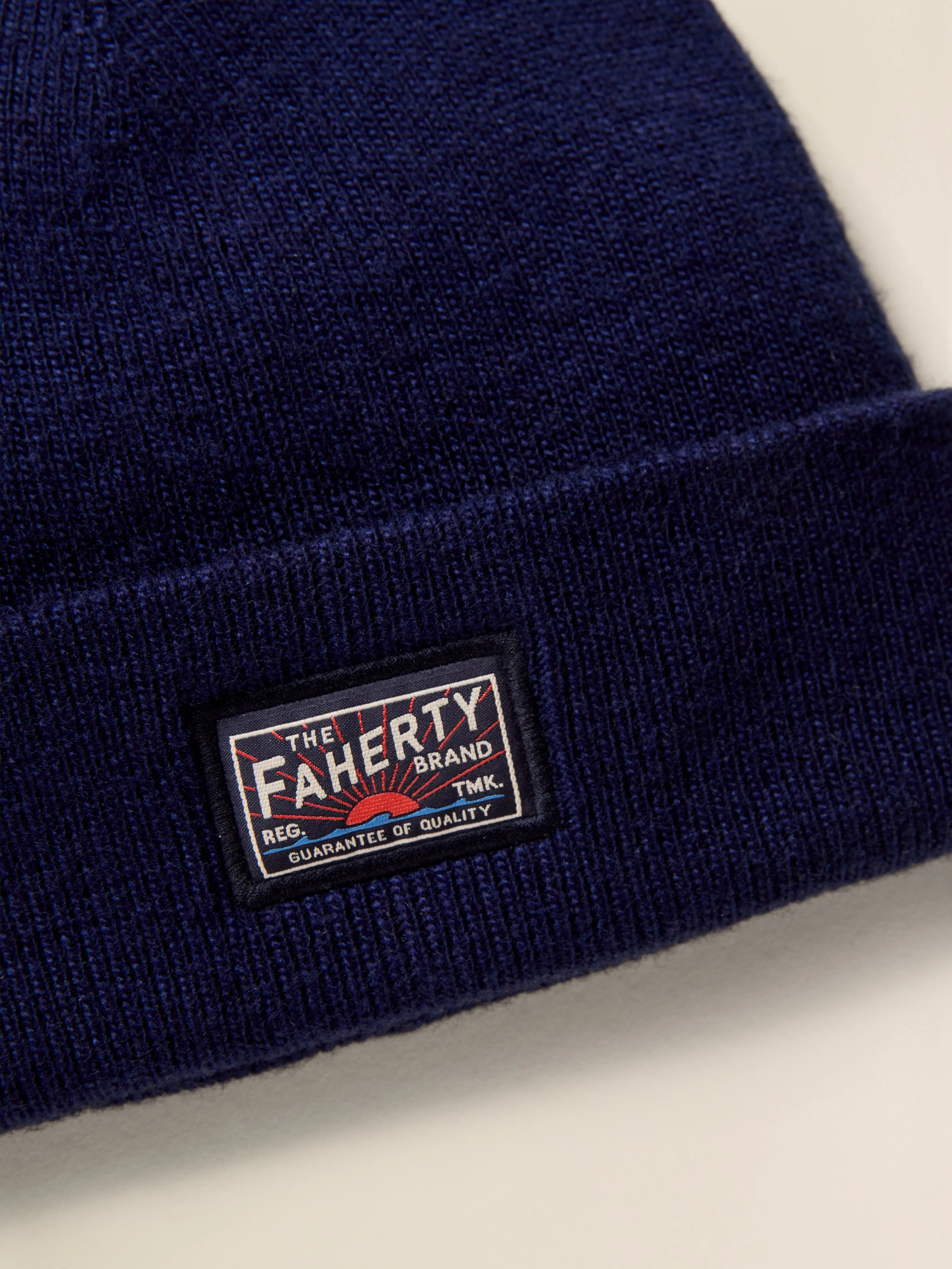 Faherty Logo Beanie - Navy sold by Faherty product image thumbnail 2